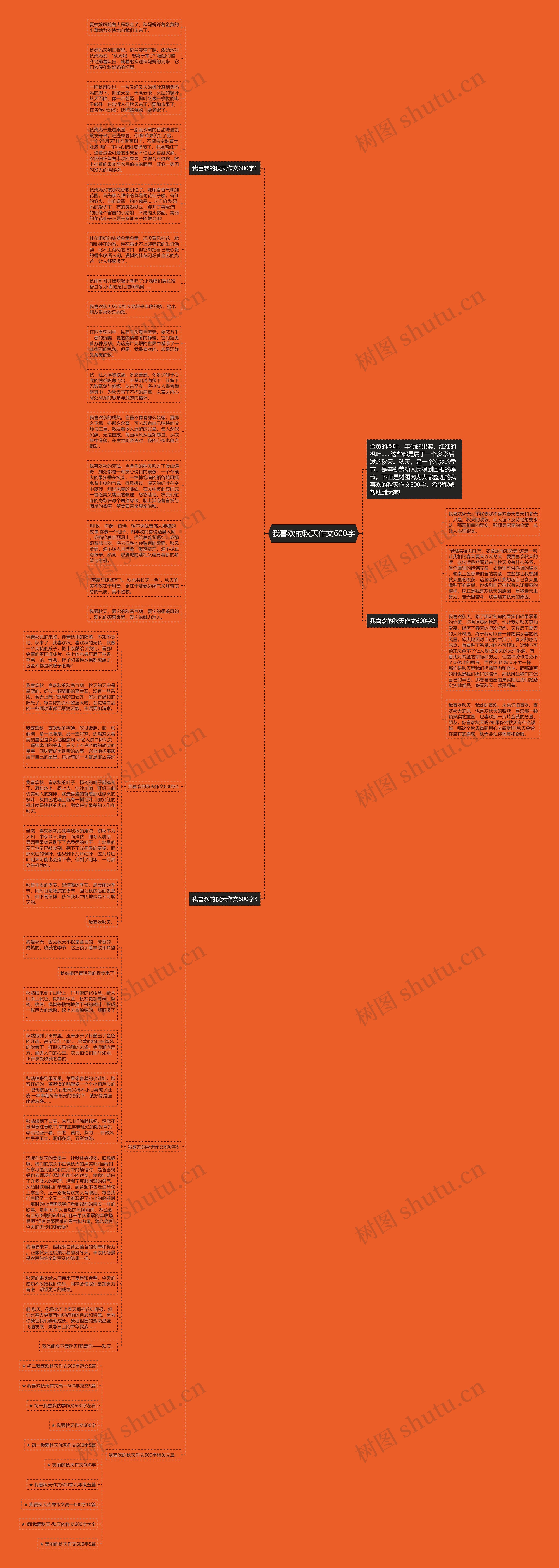 我喜欢的秋天作文600字思维导图