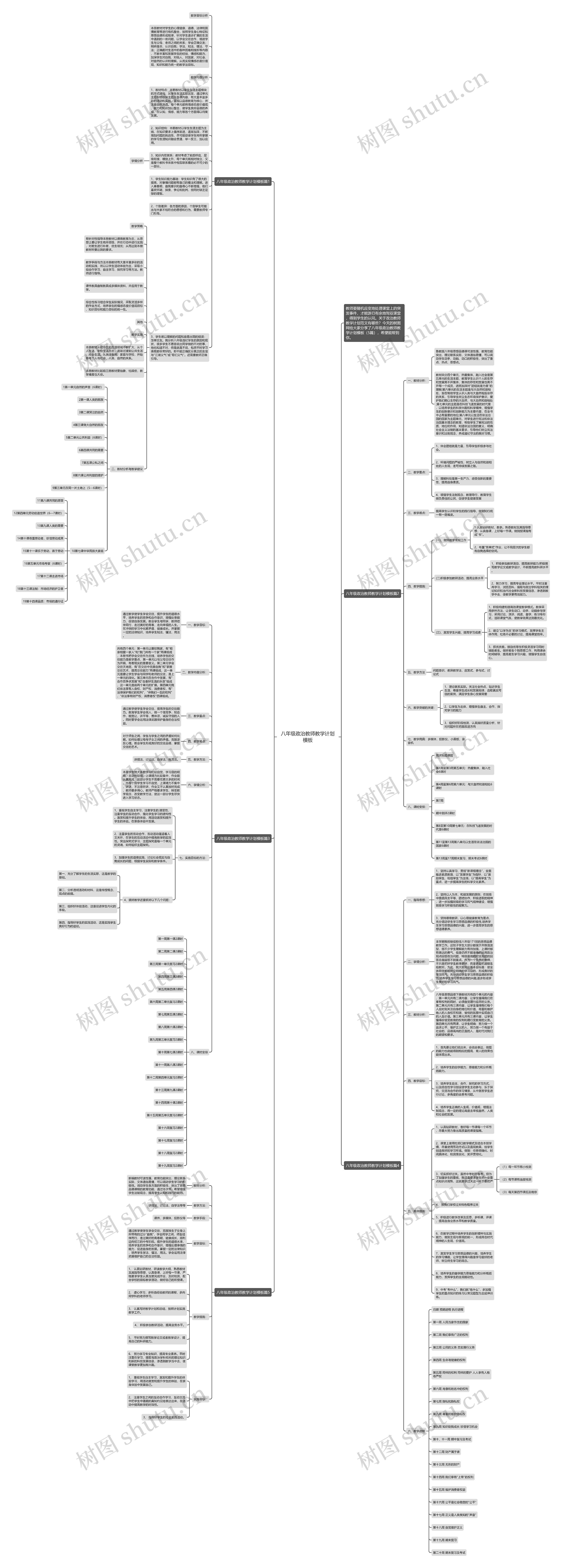 八年级政治教师教学计划模板