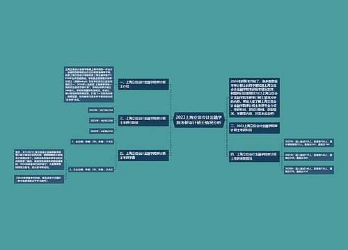 2023上海立信会计金融学院考研审计硕士情况分析