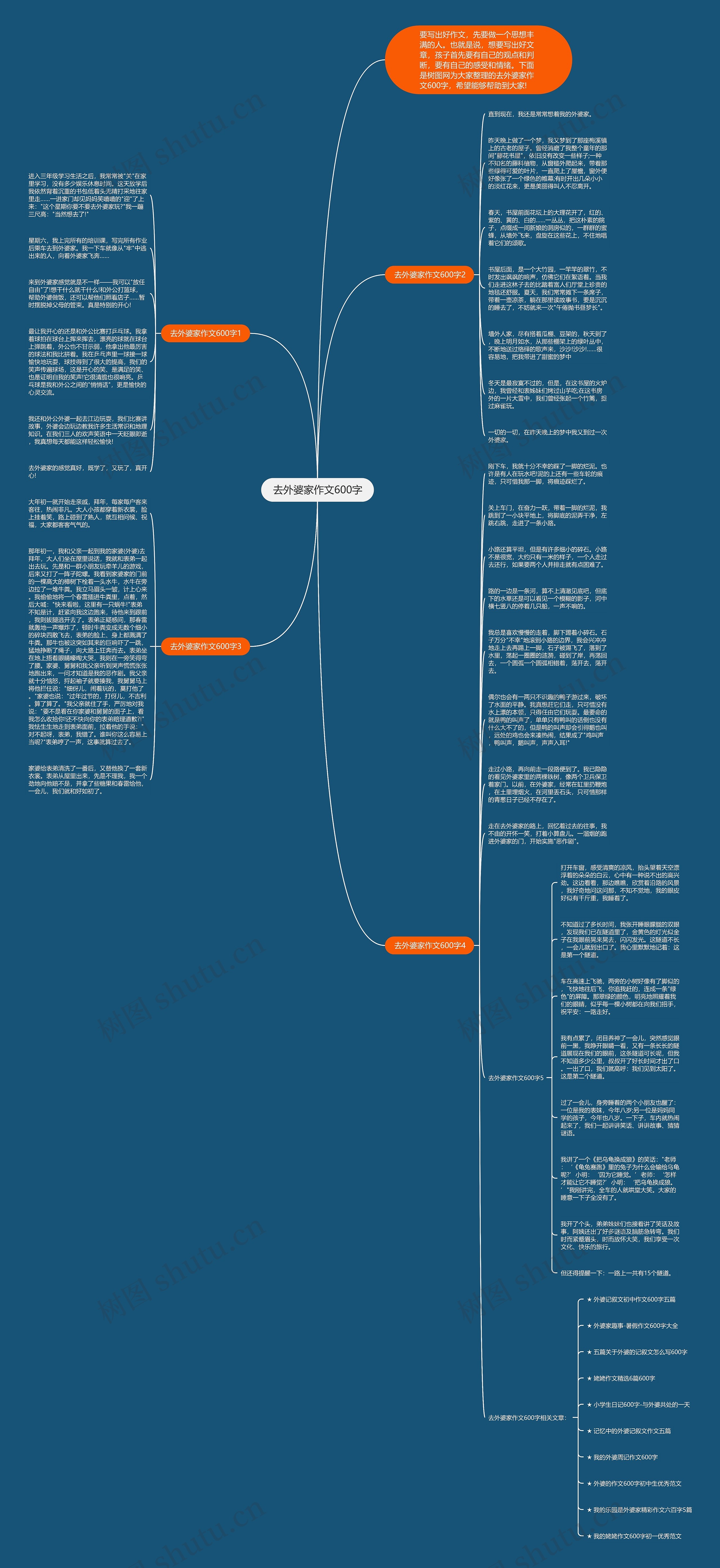 去外婆家作文600字思维导图
