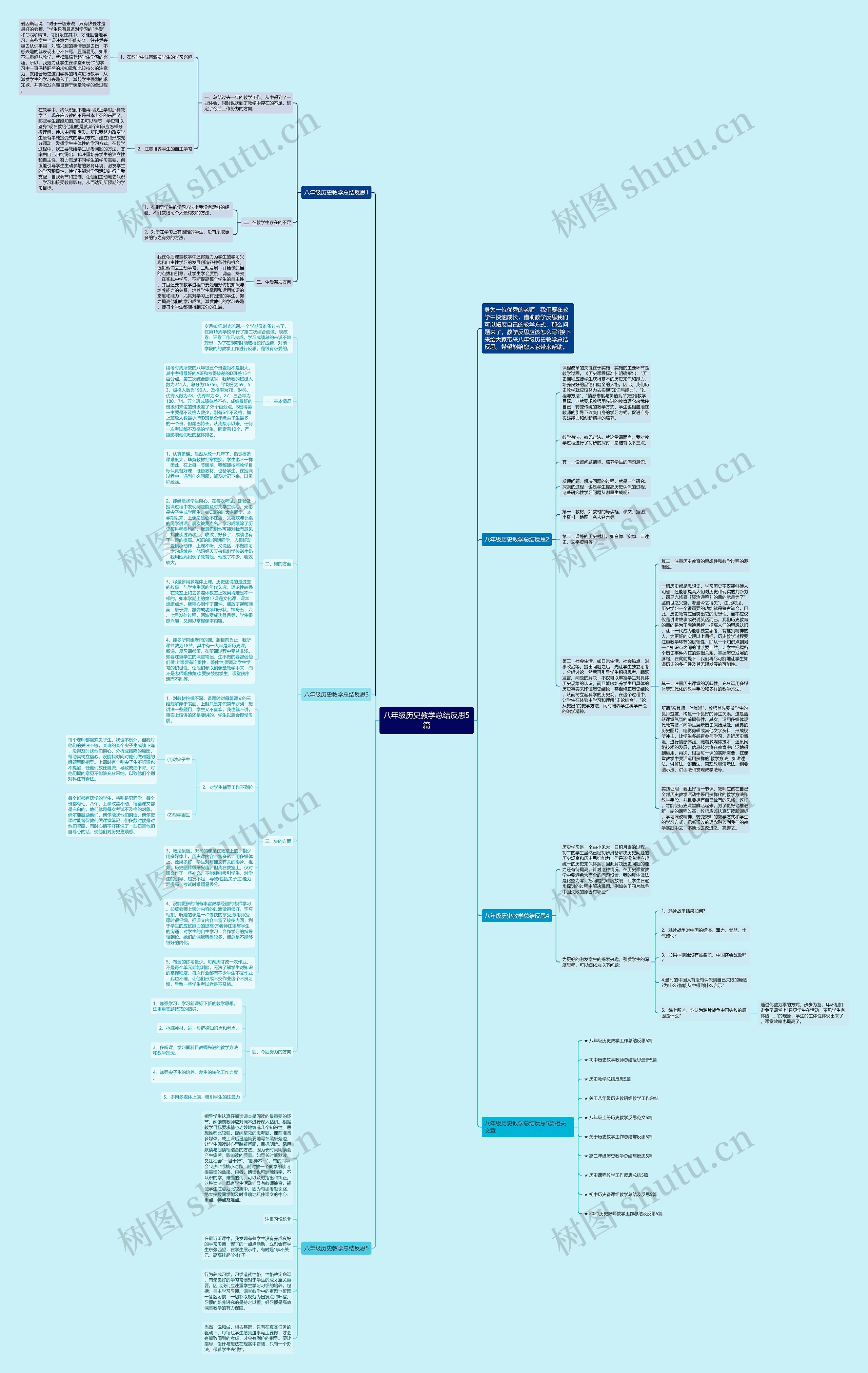 八年级历史教学总结反思5篇思维导图