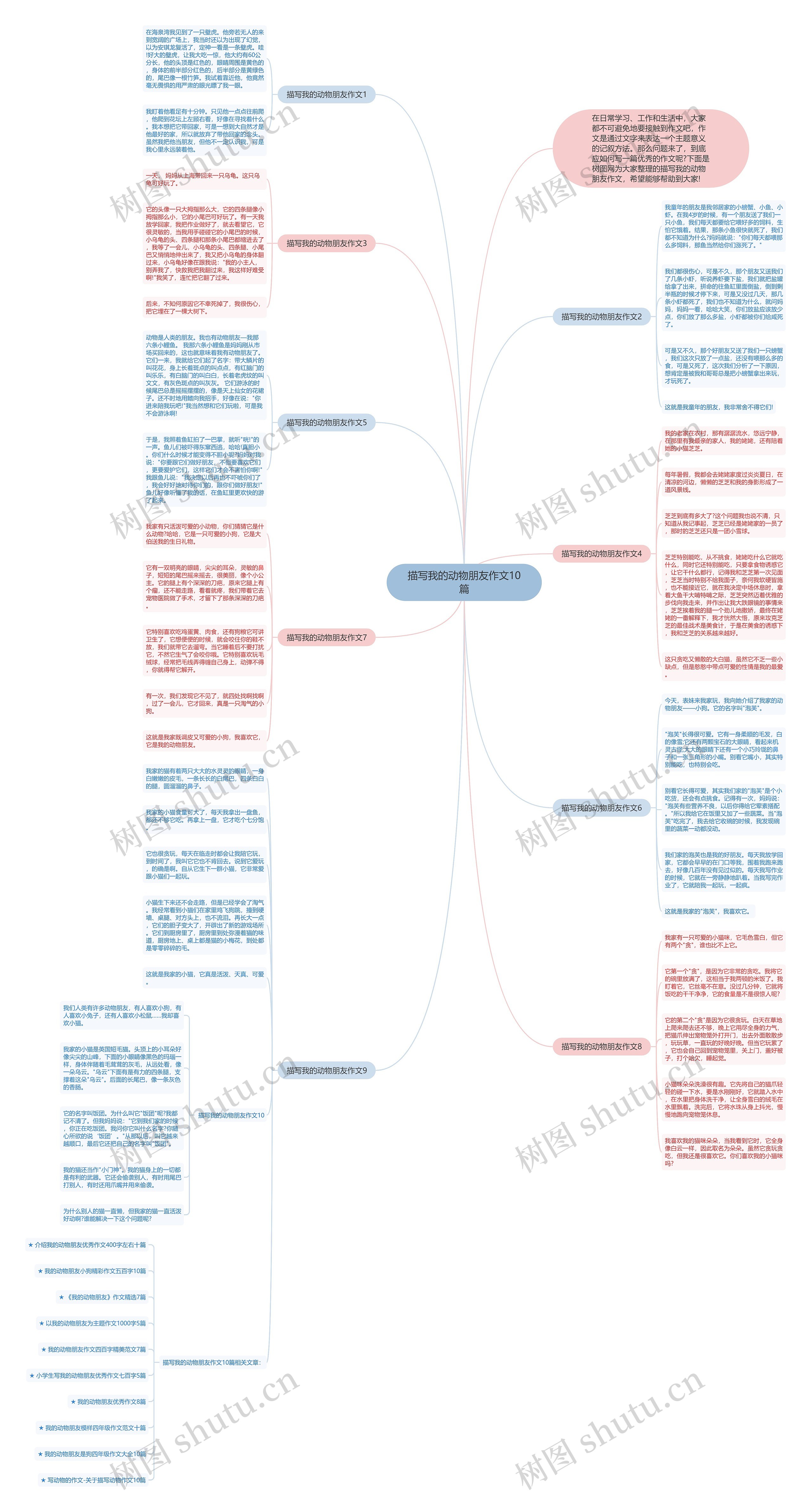 描写我的动物朋友作文10篇思维导图