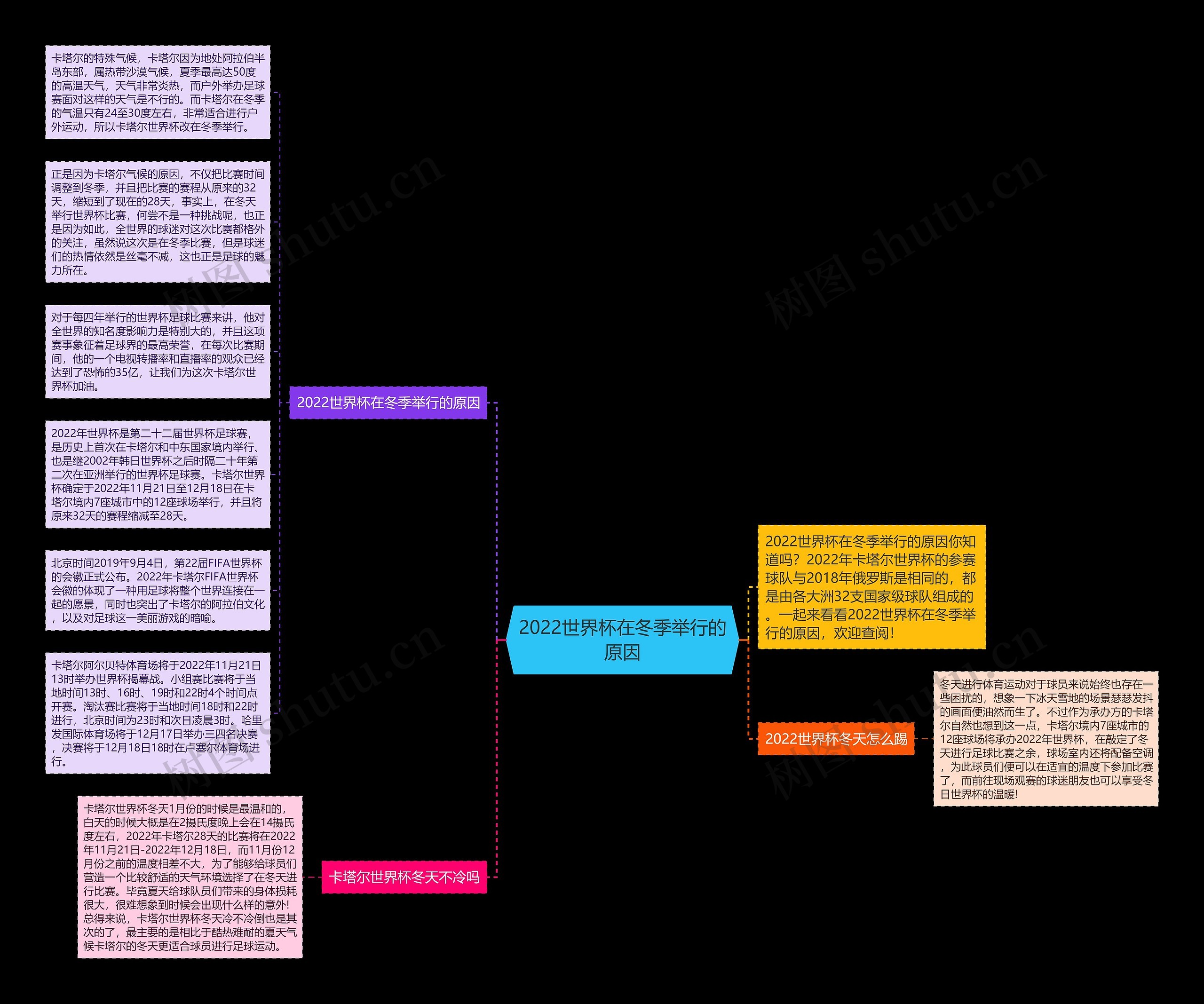 2022世界杯在冬季举行的原因思维导图