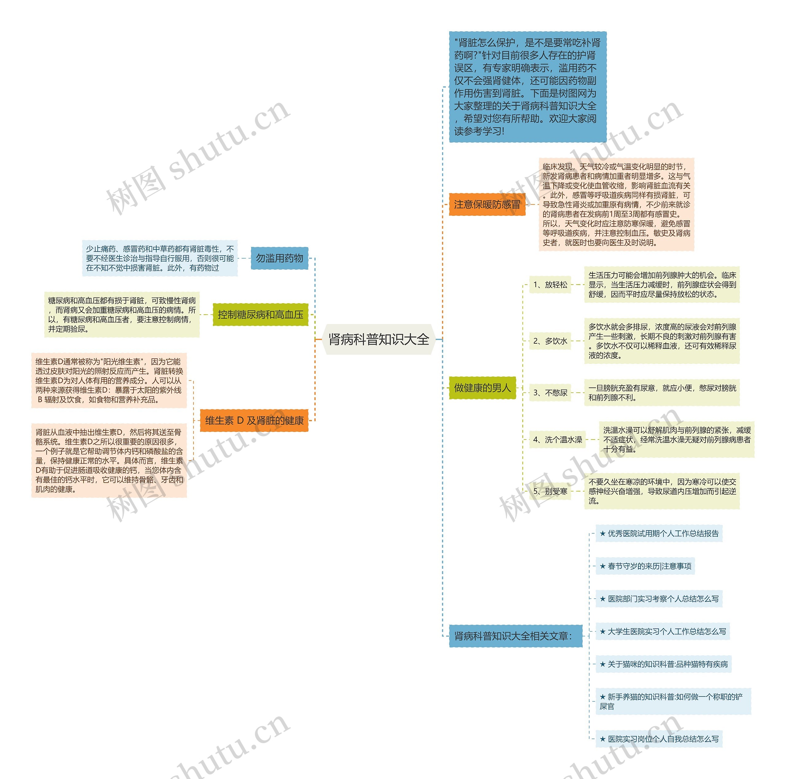 肾病科普知识大全思维导图