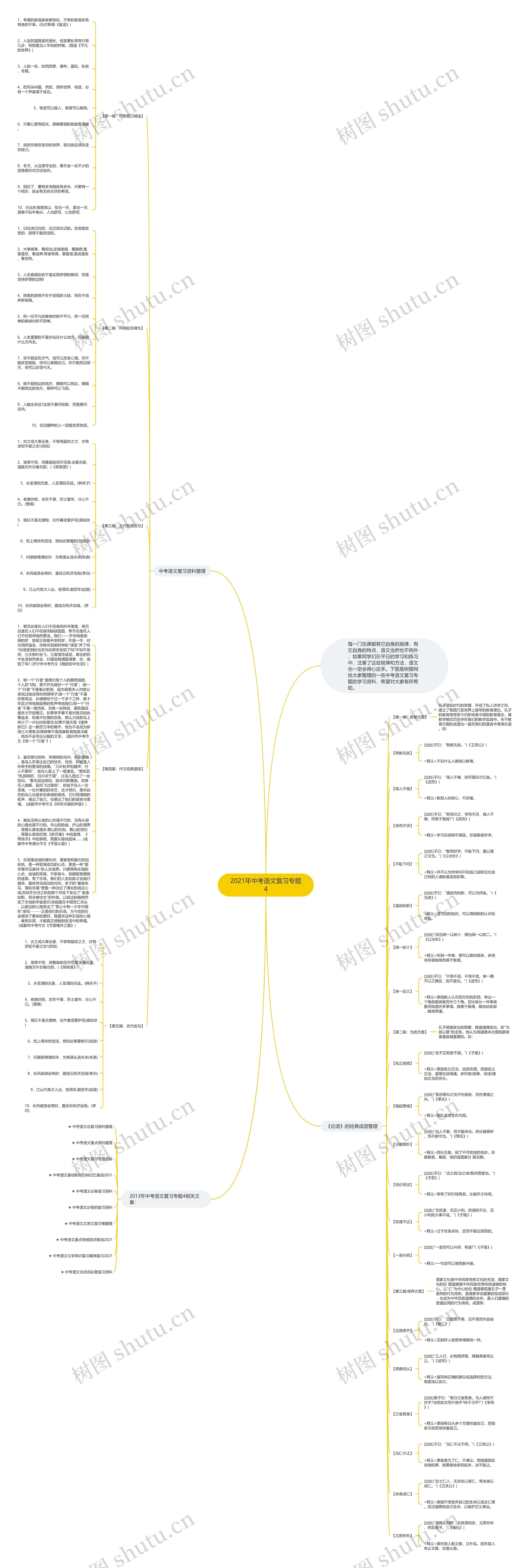 2021年中考语文复习专题4思维导图