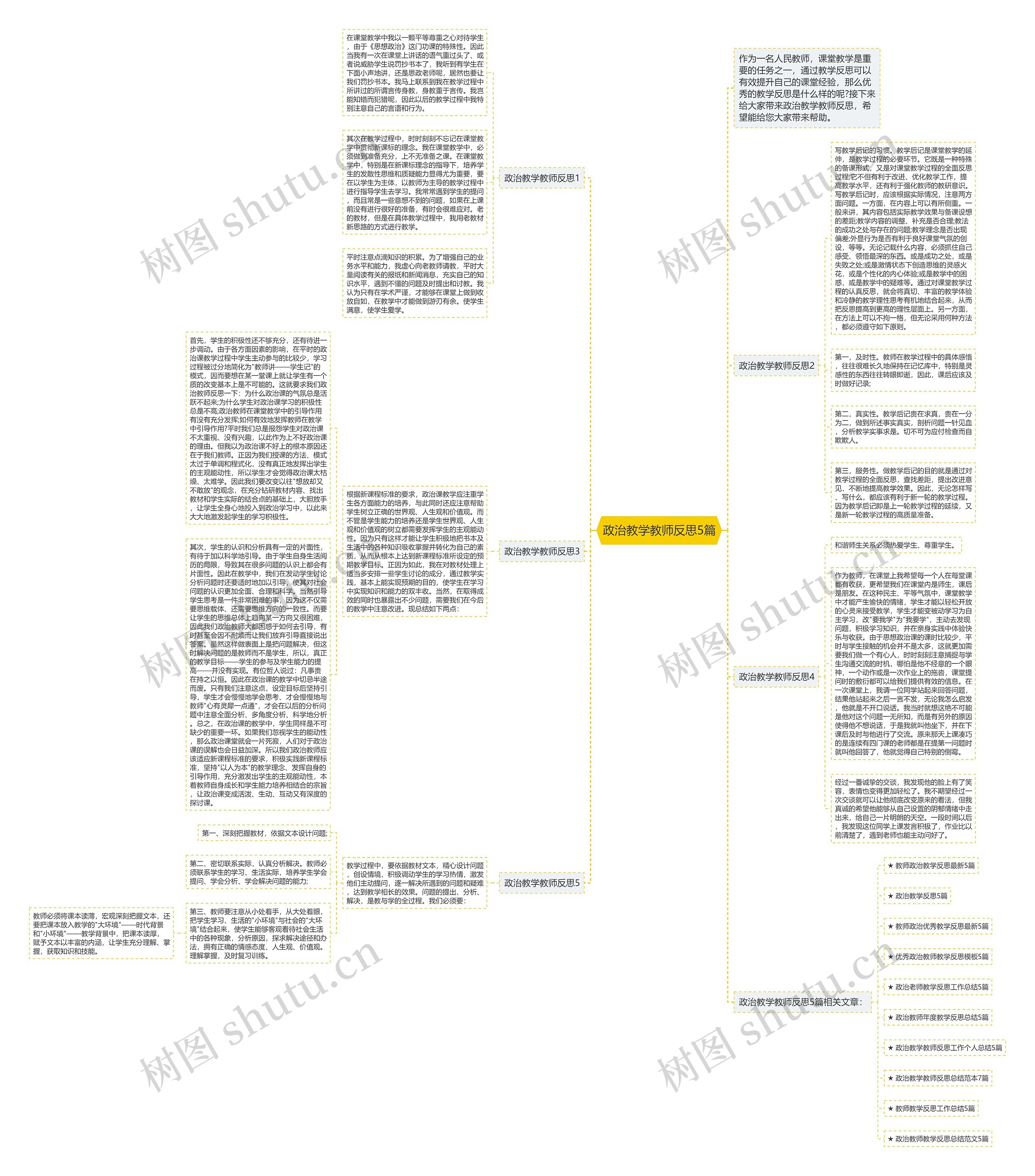 政治教学教师反思5篇思维导图
