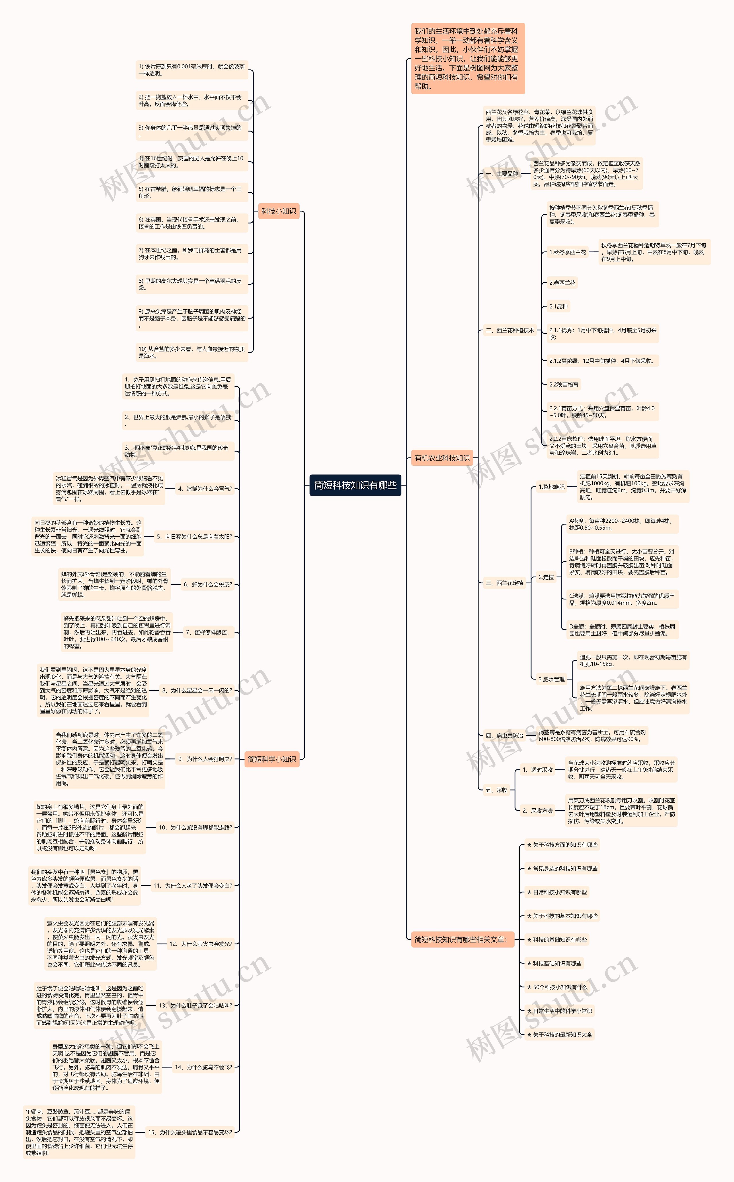 简短科技知识有哪些思维导图