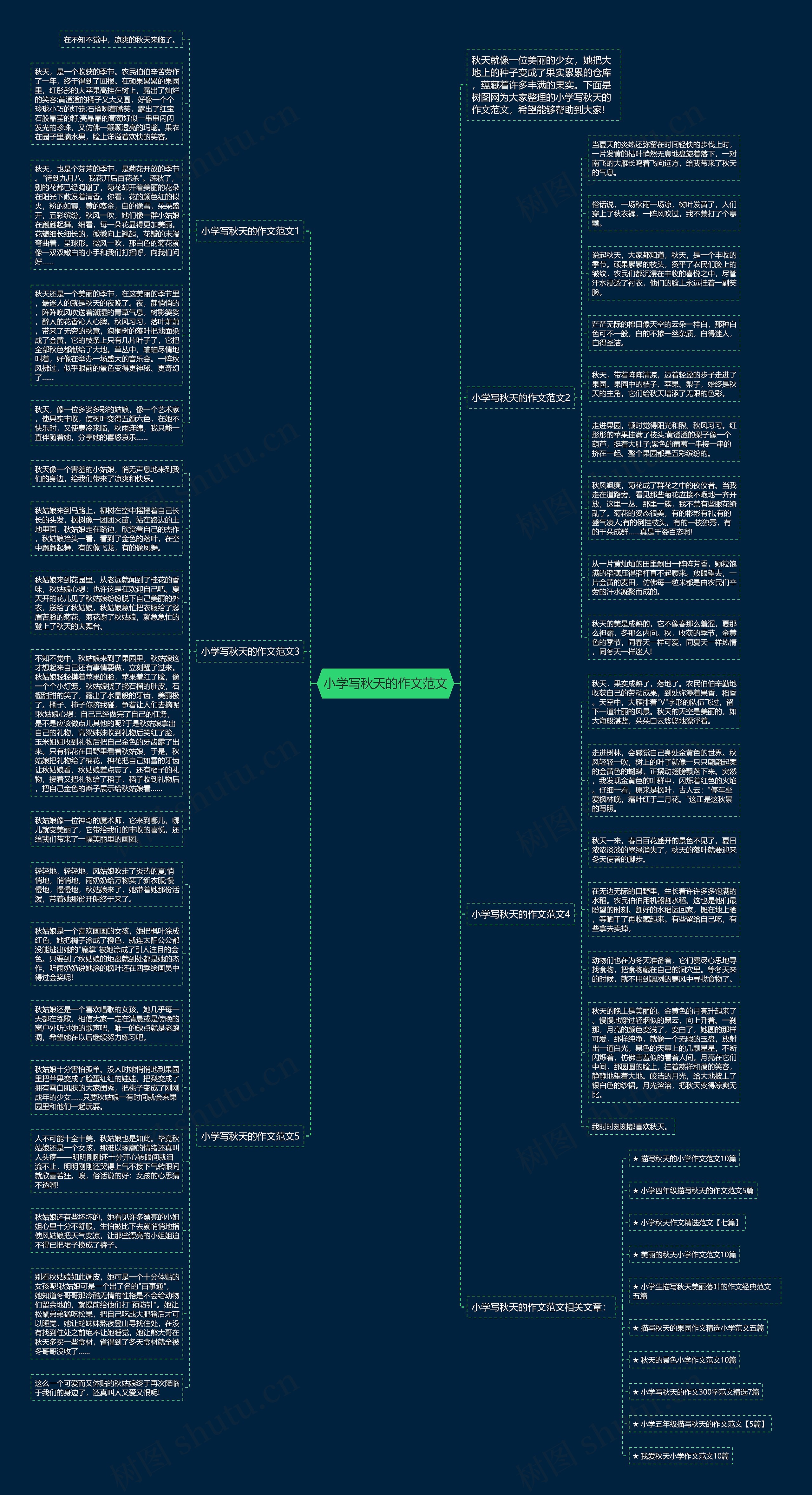 小学写秋天的作文范文思维导图