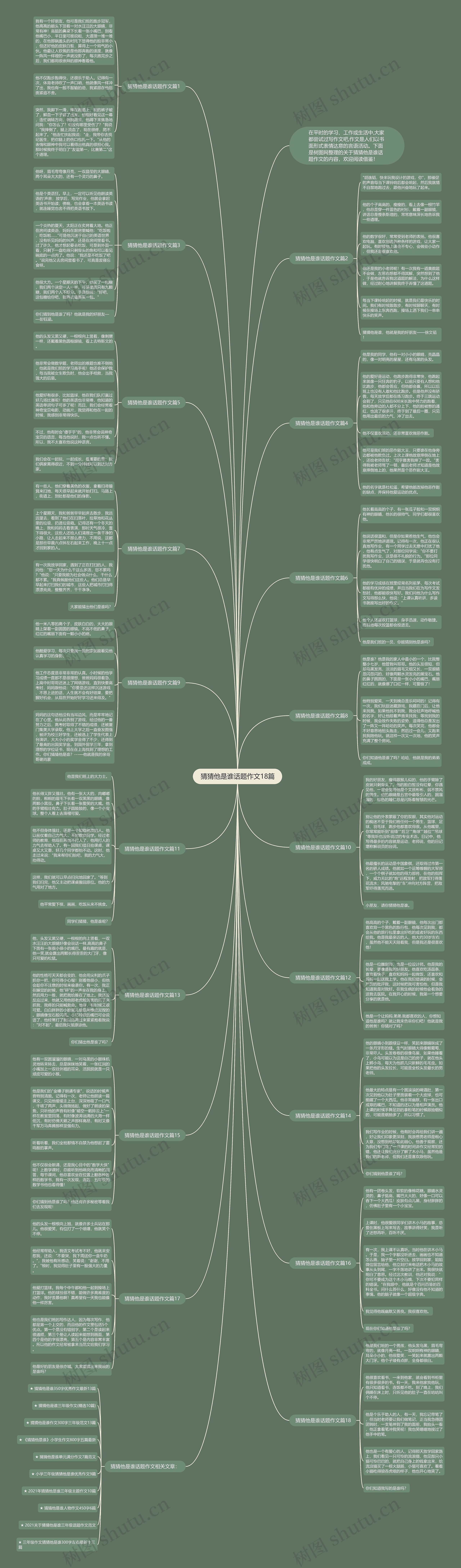 猜猜他是谁话题作文18篇思维导图