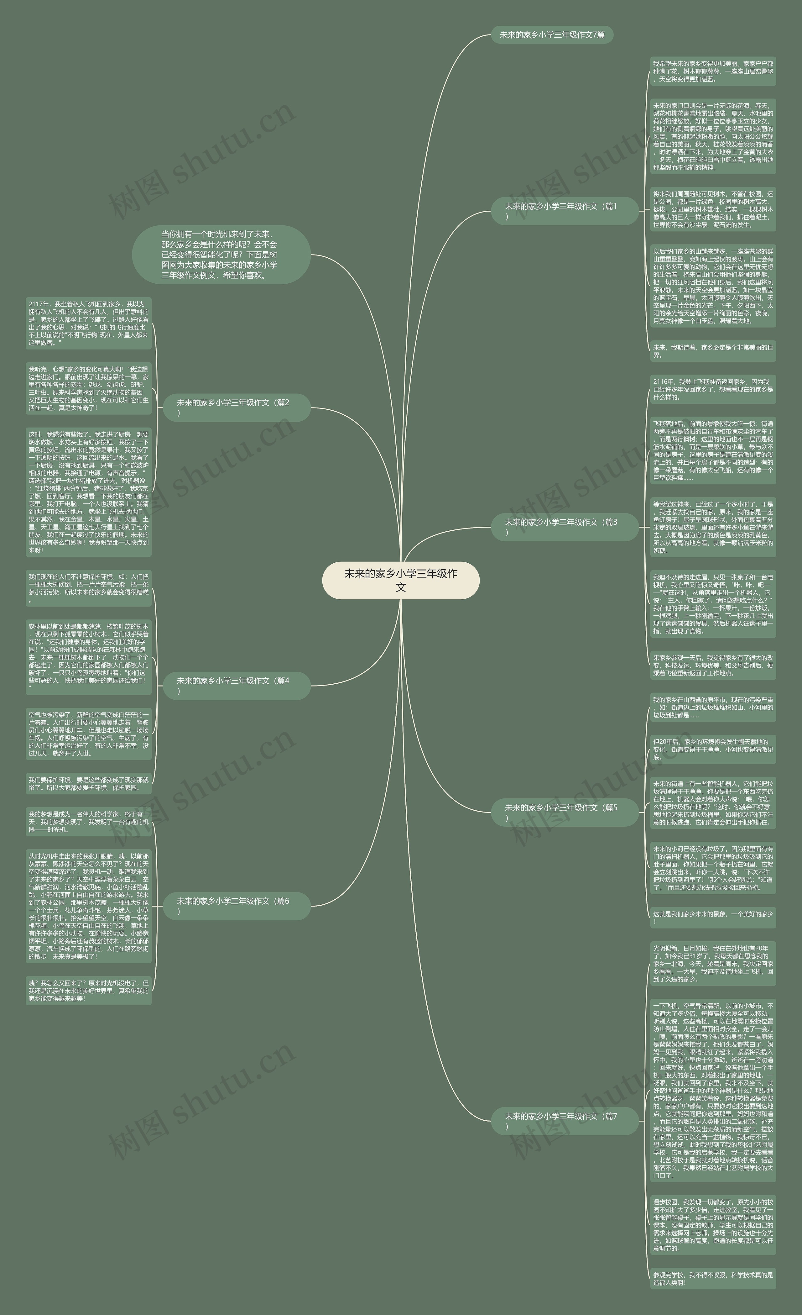 未来的家乡小学三年级作文思维导图
