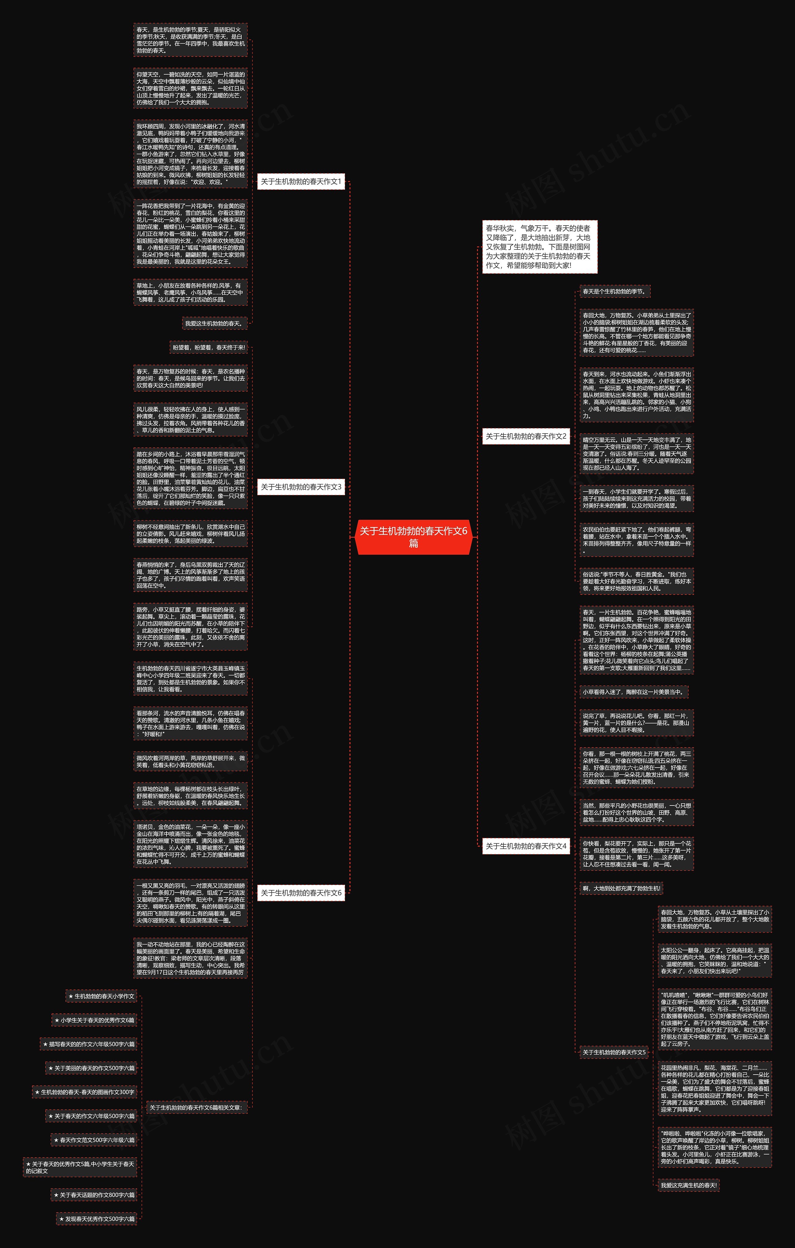 关于生机勃勃的春天作文6篇思维导图