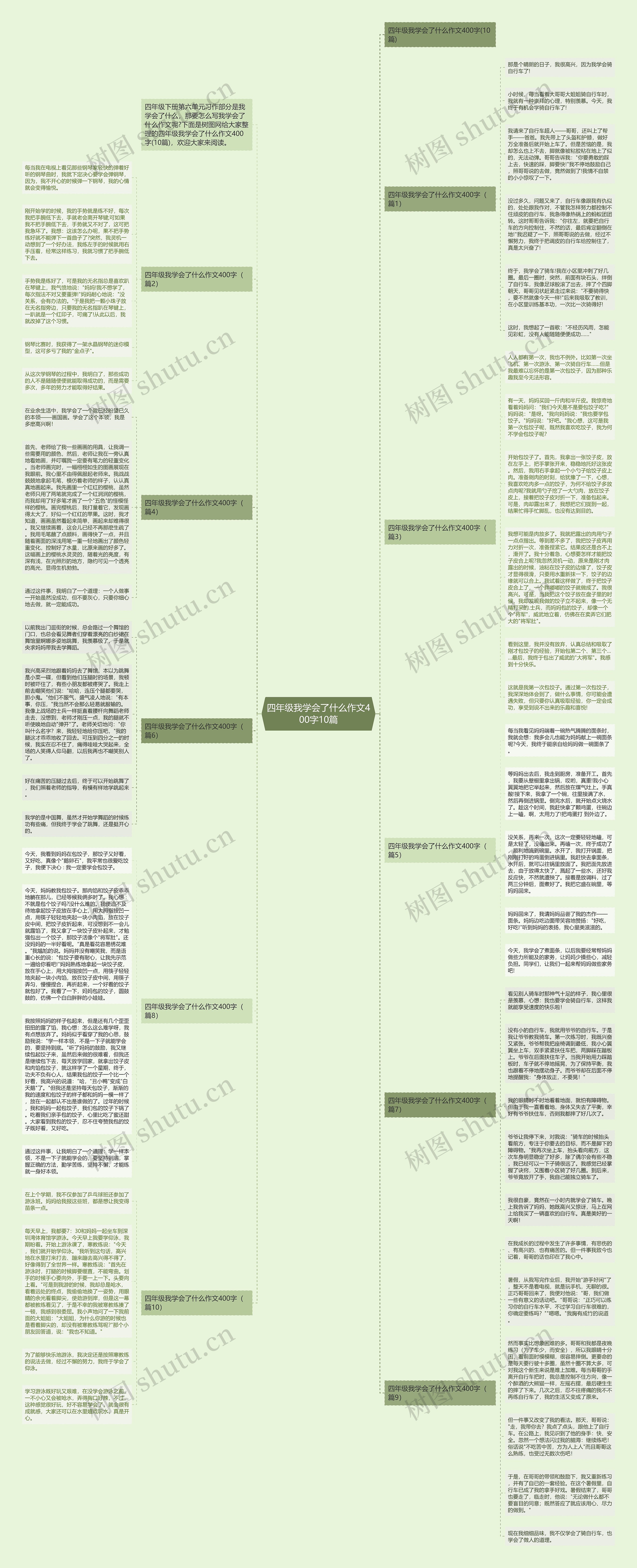 四年级我学会了什么作文400字10篇思维导图