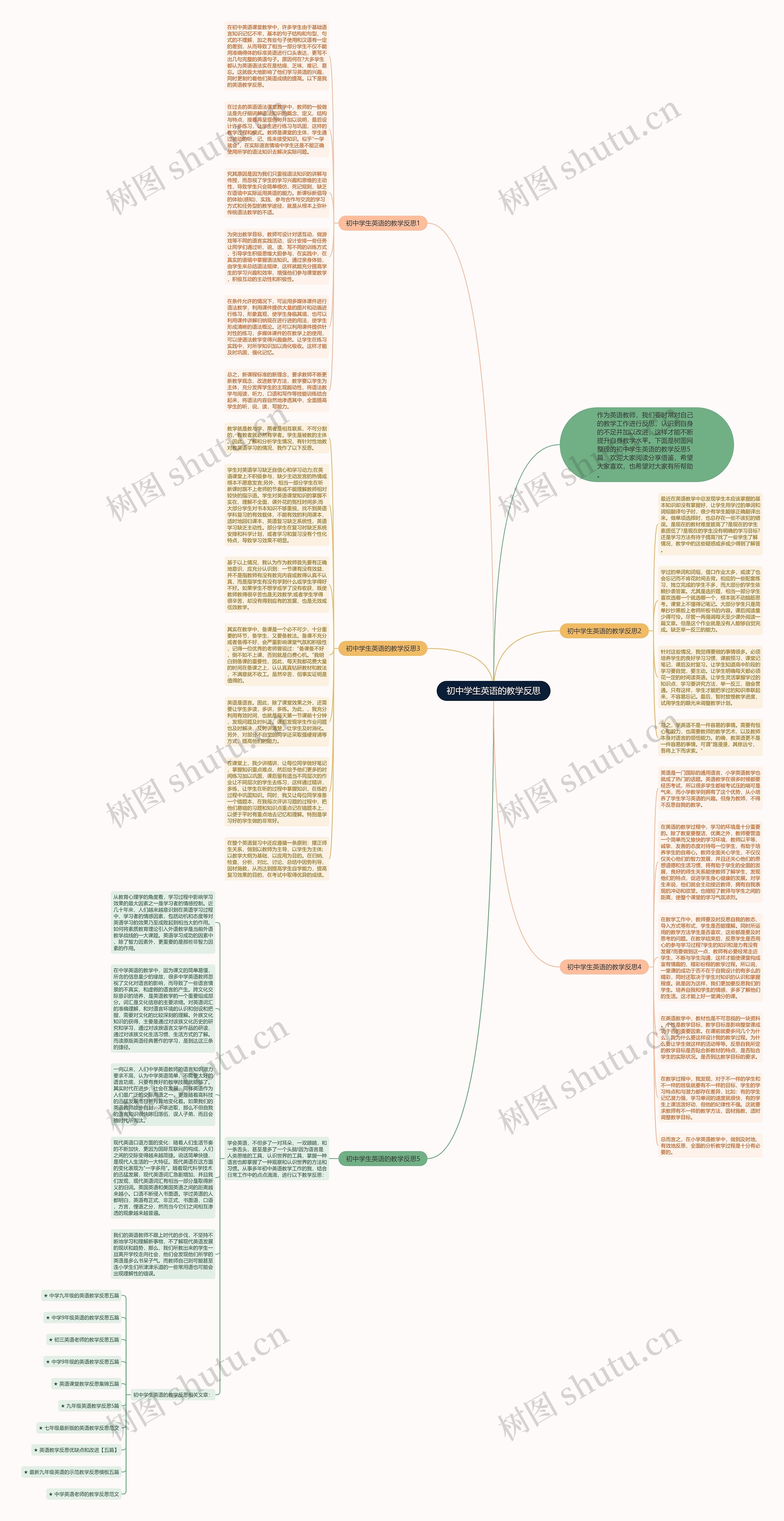 初中学生英语的教学反思思维导图