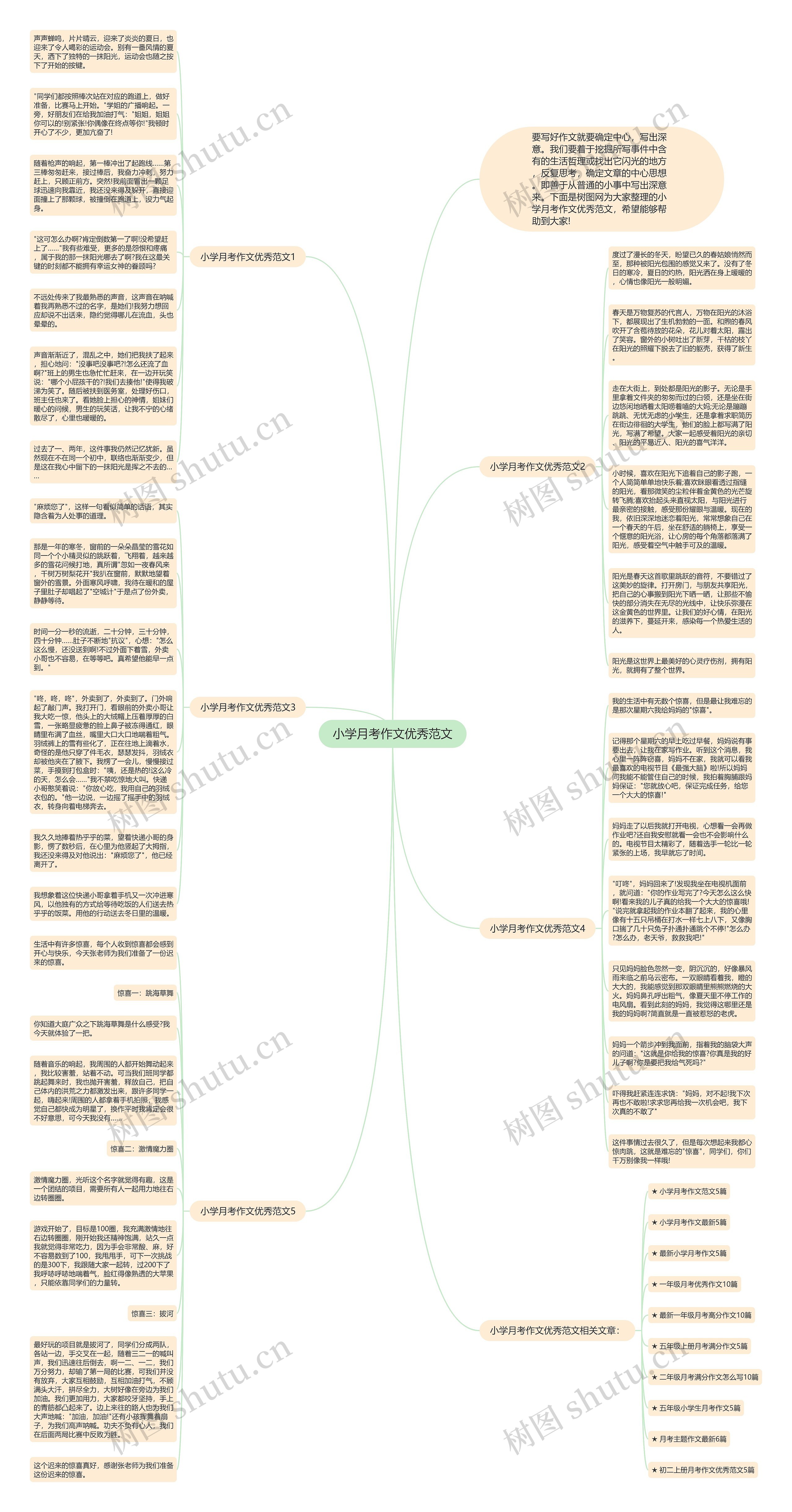 小学月考作文优秀范文思维导图