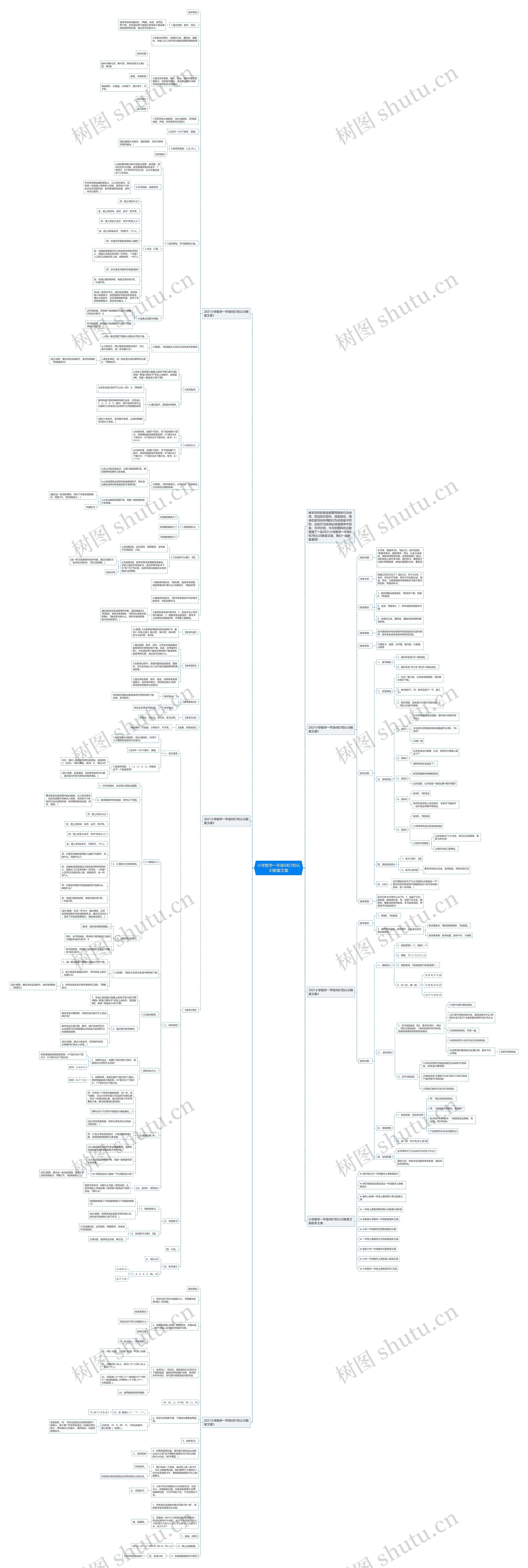 小学数学一年级6和7的认识教案文案思维导图