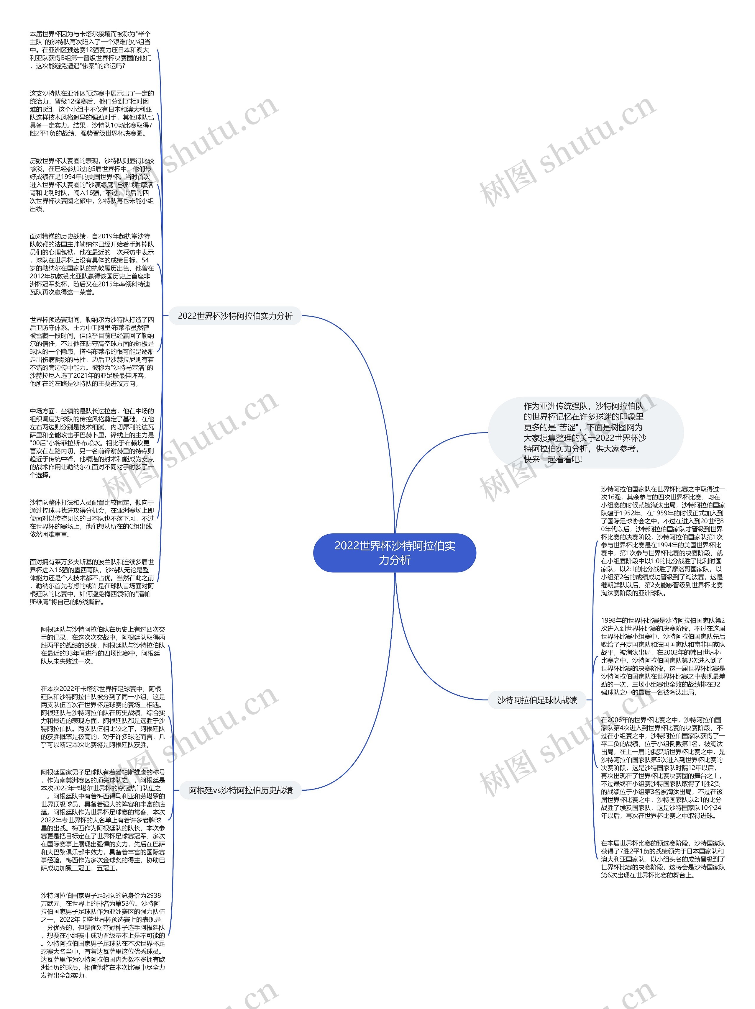 2022世界杯沙特阿拉伯实力分析思维导图
