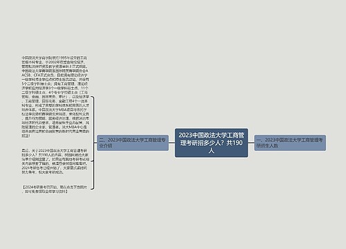 2023中国政法大学工商管理考研招多少人？共190人