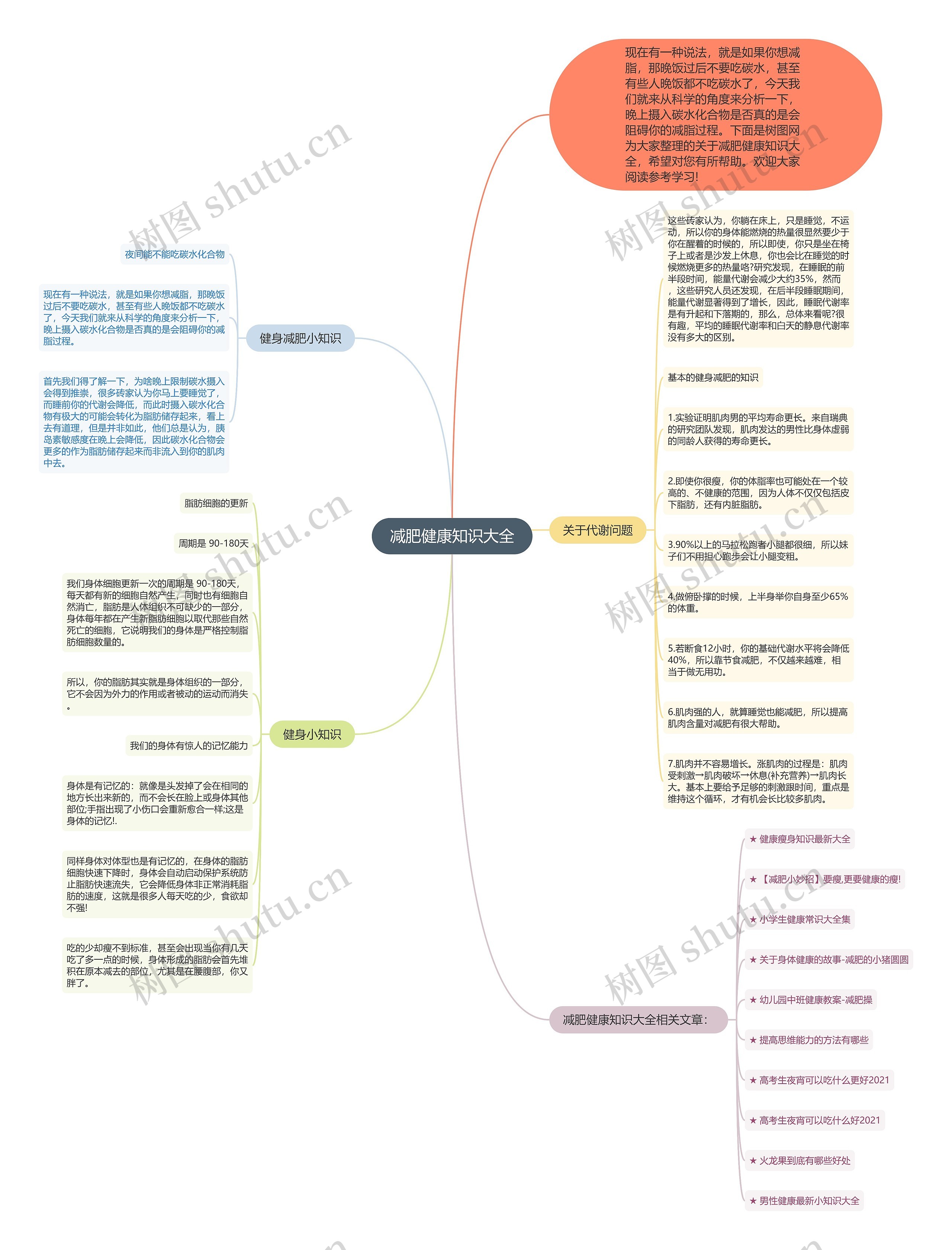 减肥健康知识大全思维导图