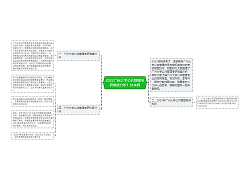 2023广州大学公共管理考研难度分析！快来看