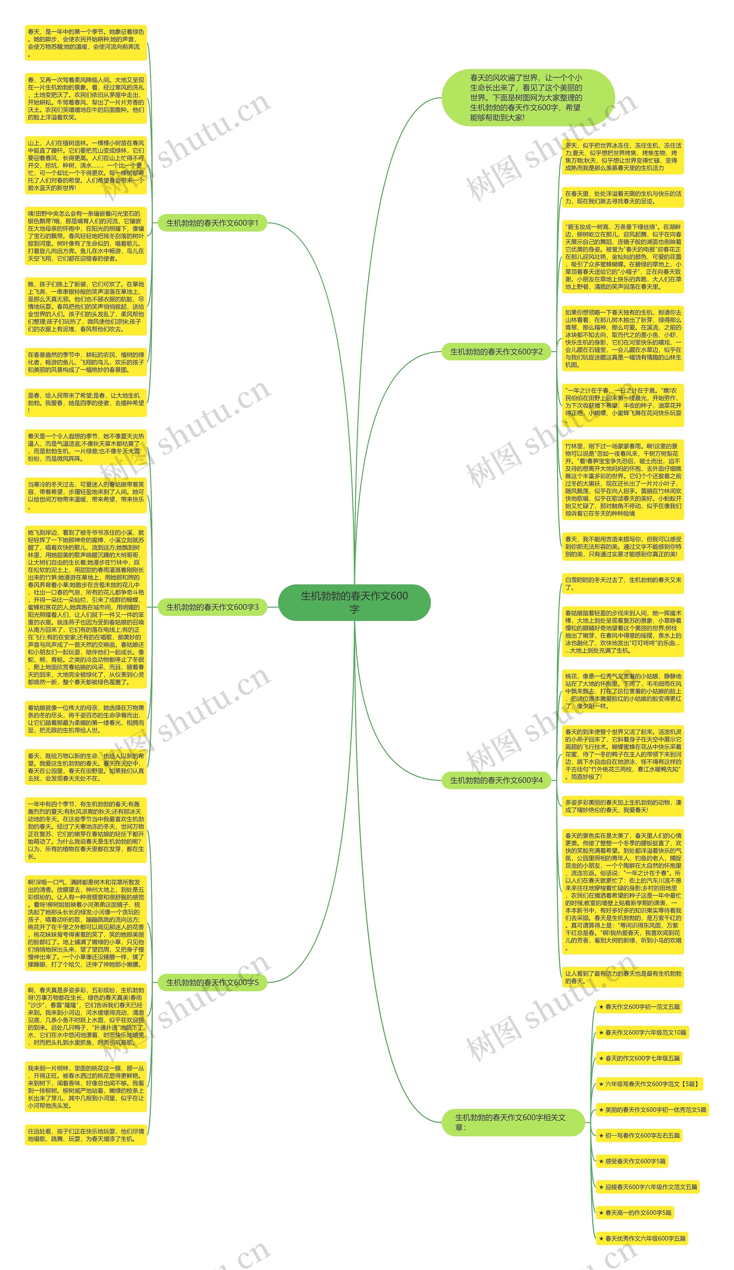 生机勃勃的春天作文600字思维导图