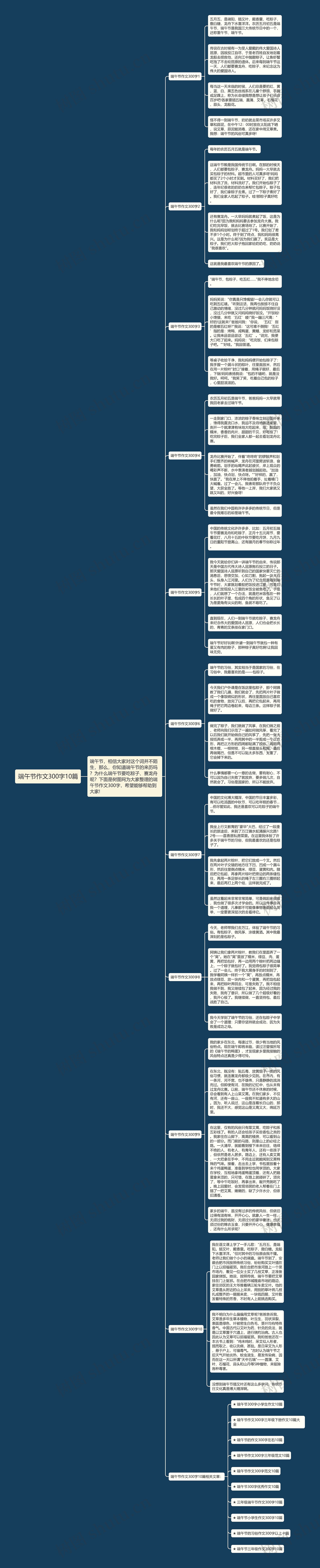 端午节作文300字10篇思维导图