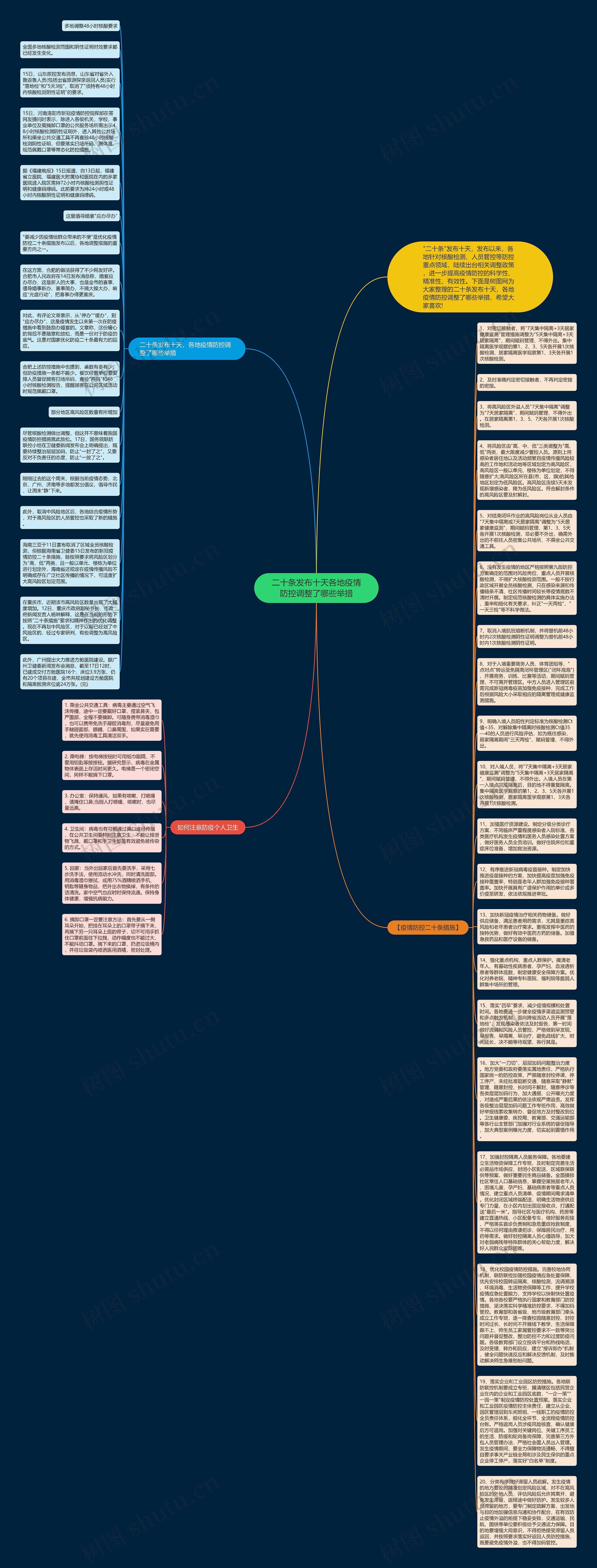 二十条发布十天各地疫情防控调整了哪些举措思维导图