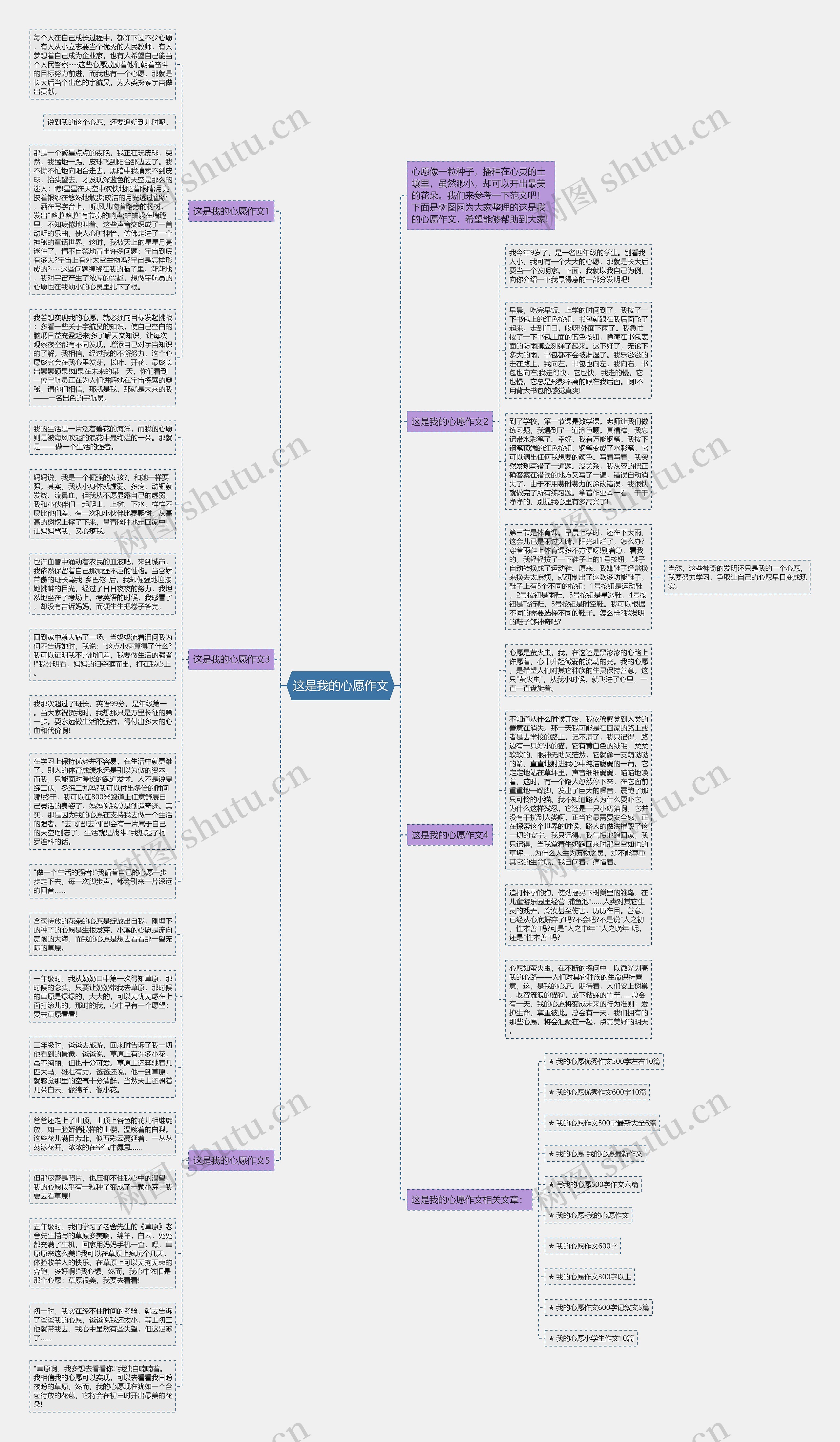 这是我的心愿作文思维导图
