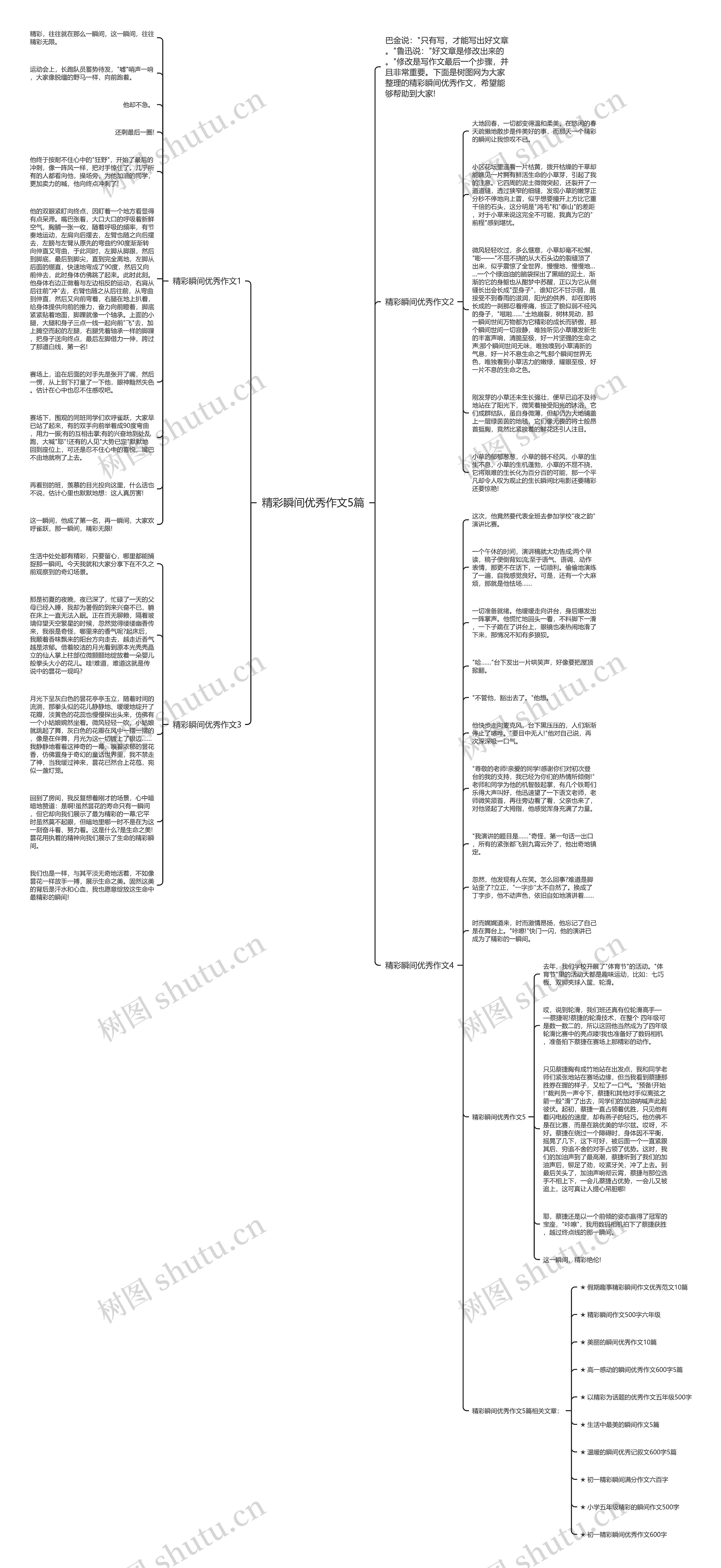 精彩瞬间优秀作文5篇思维导图