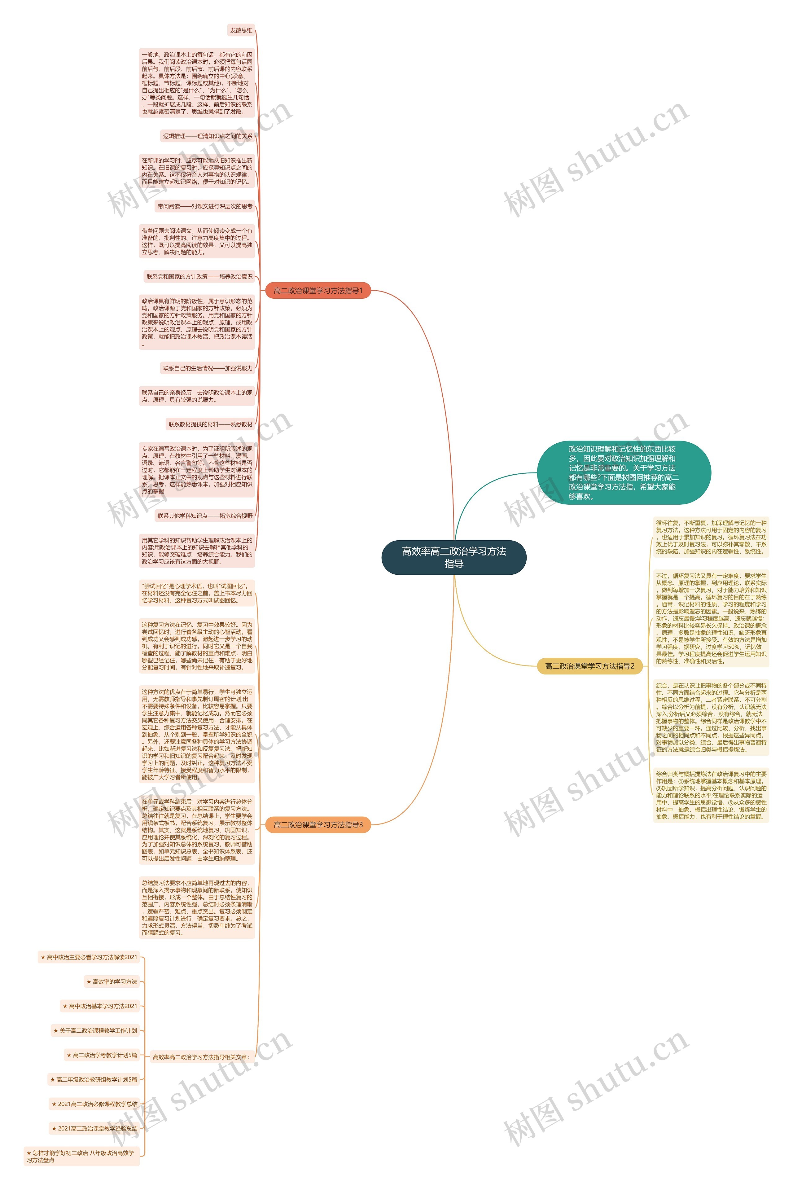 高效率高二政治学习方法指导思维导图