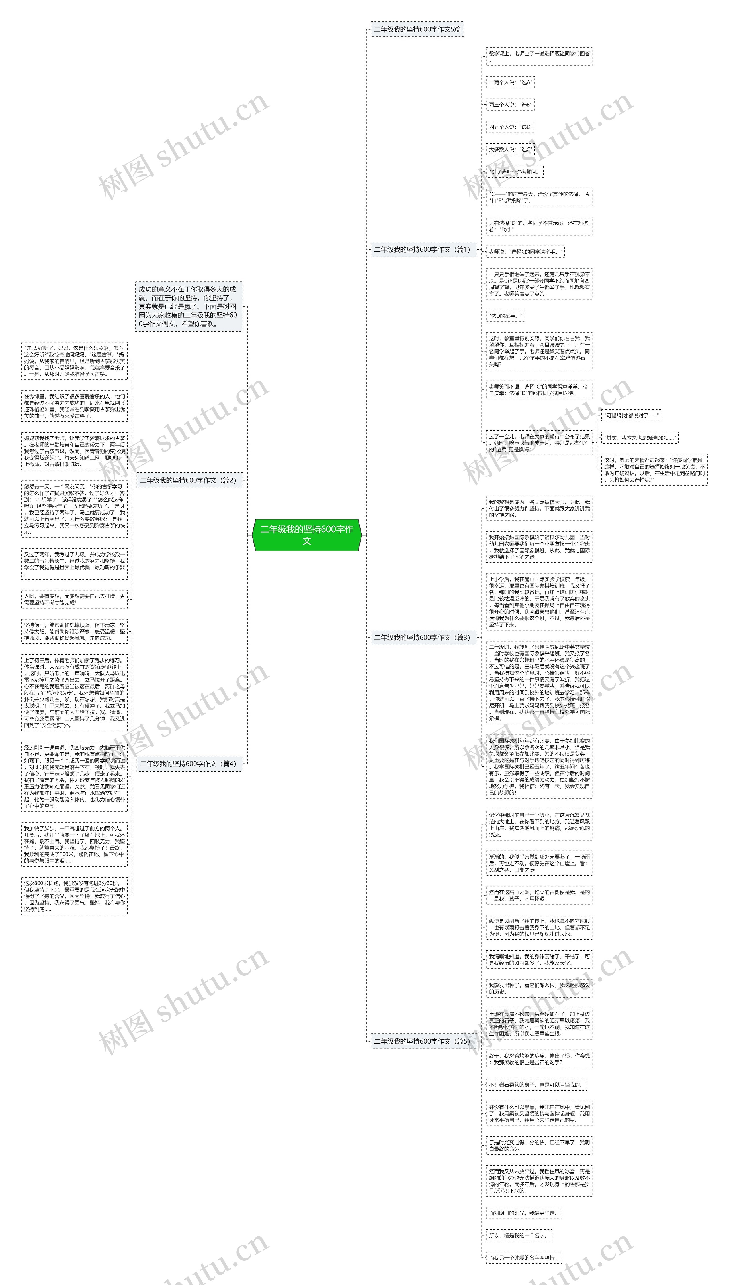 二年级我的坚持600字作文思维导图