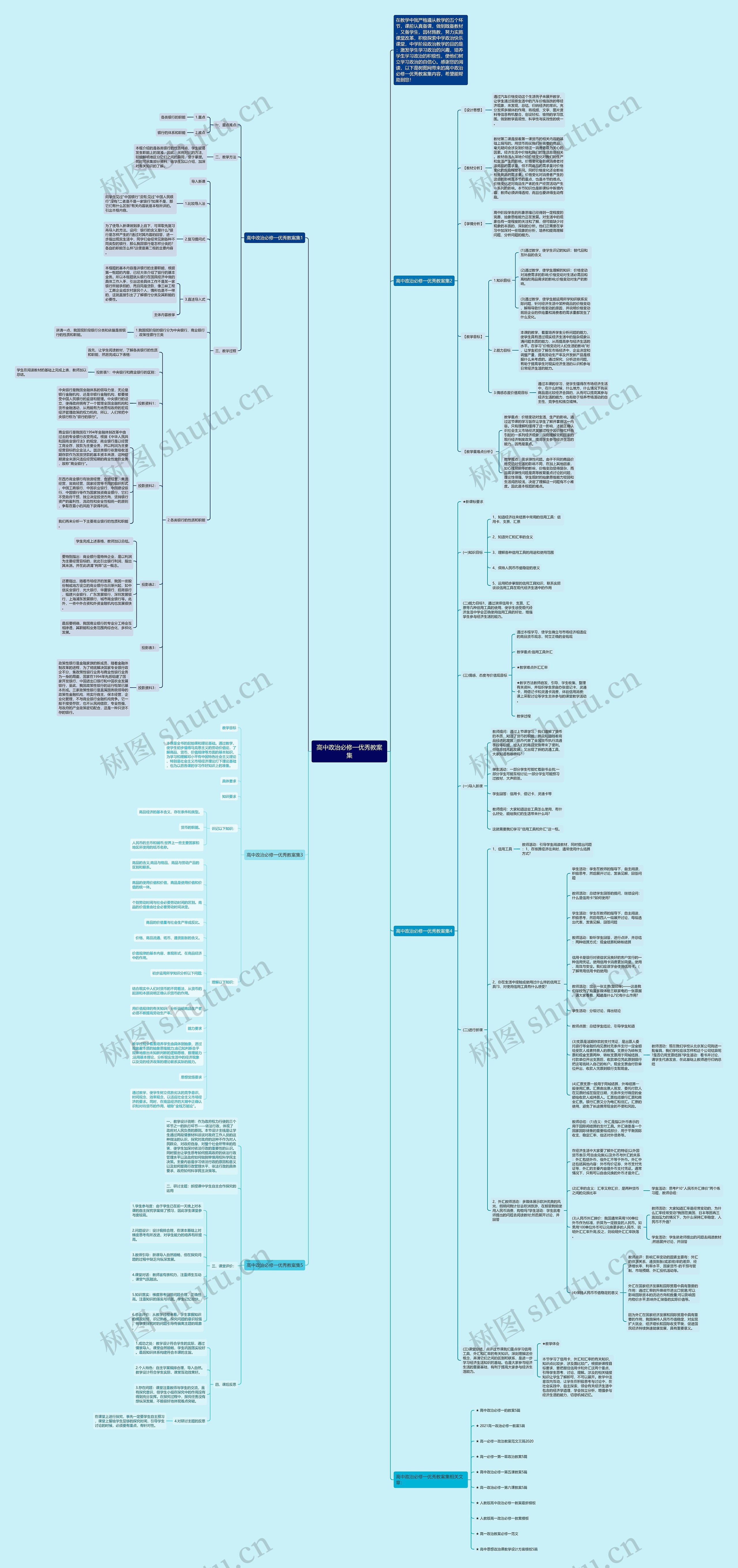 高中政治必修一优秀教案集思维导图