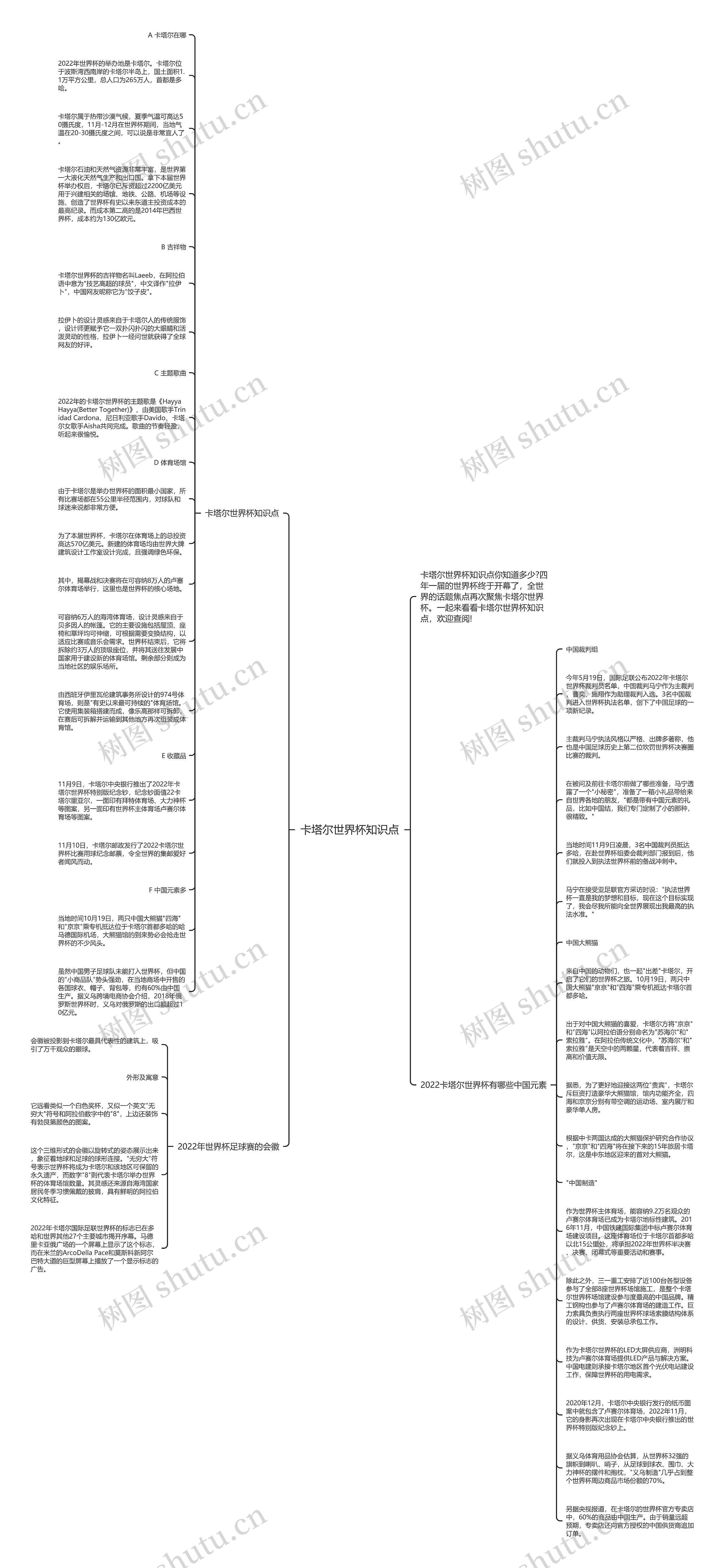 卡塔尔世界杯知识点思维导图