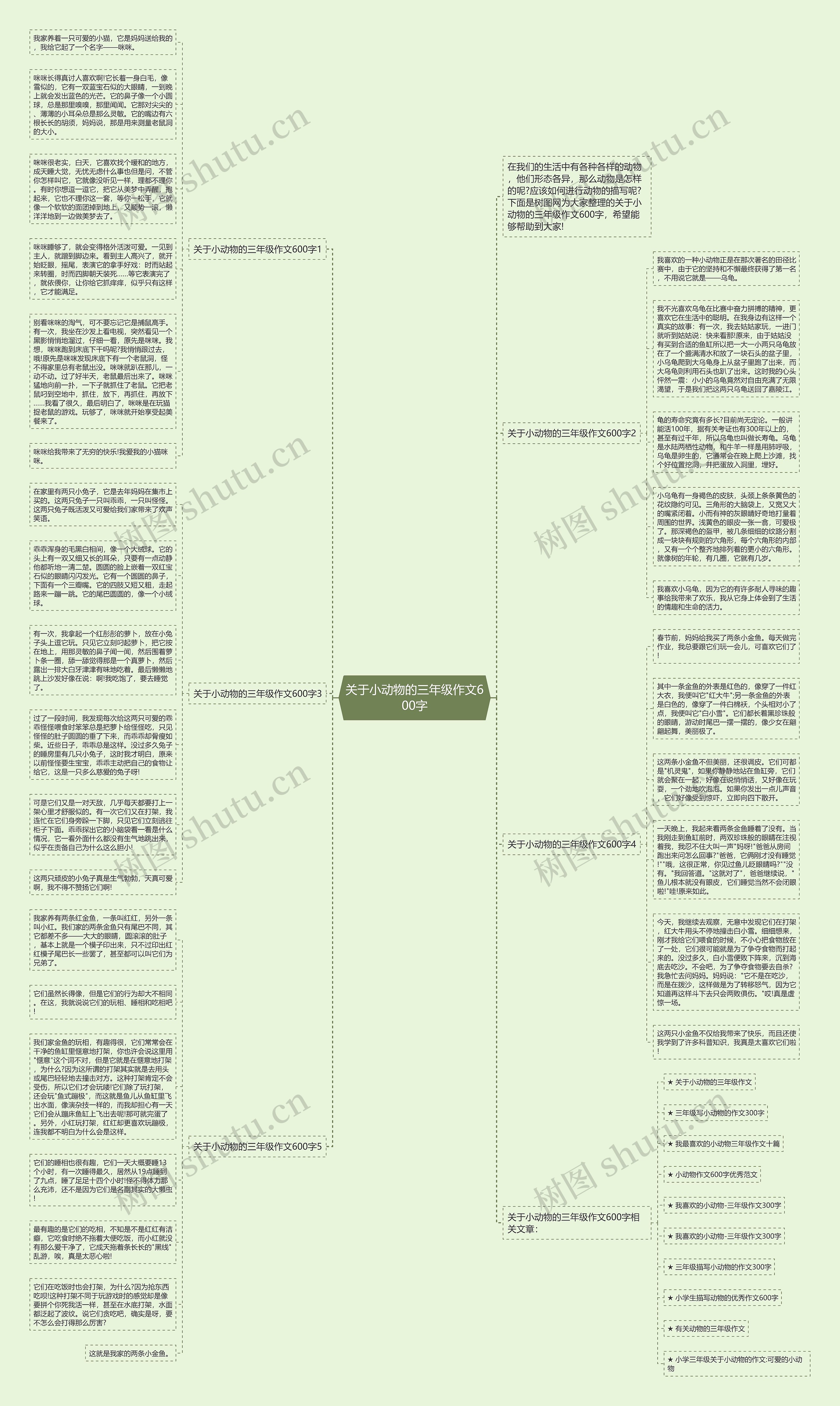 关于小动物的三年级作文600字思维导图