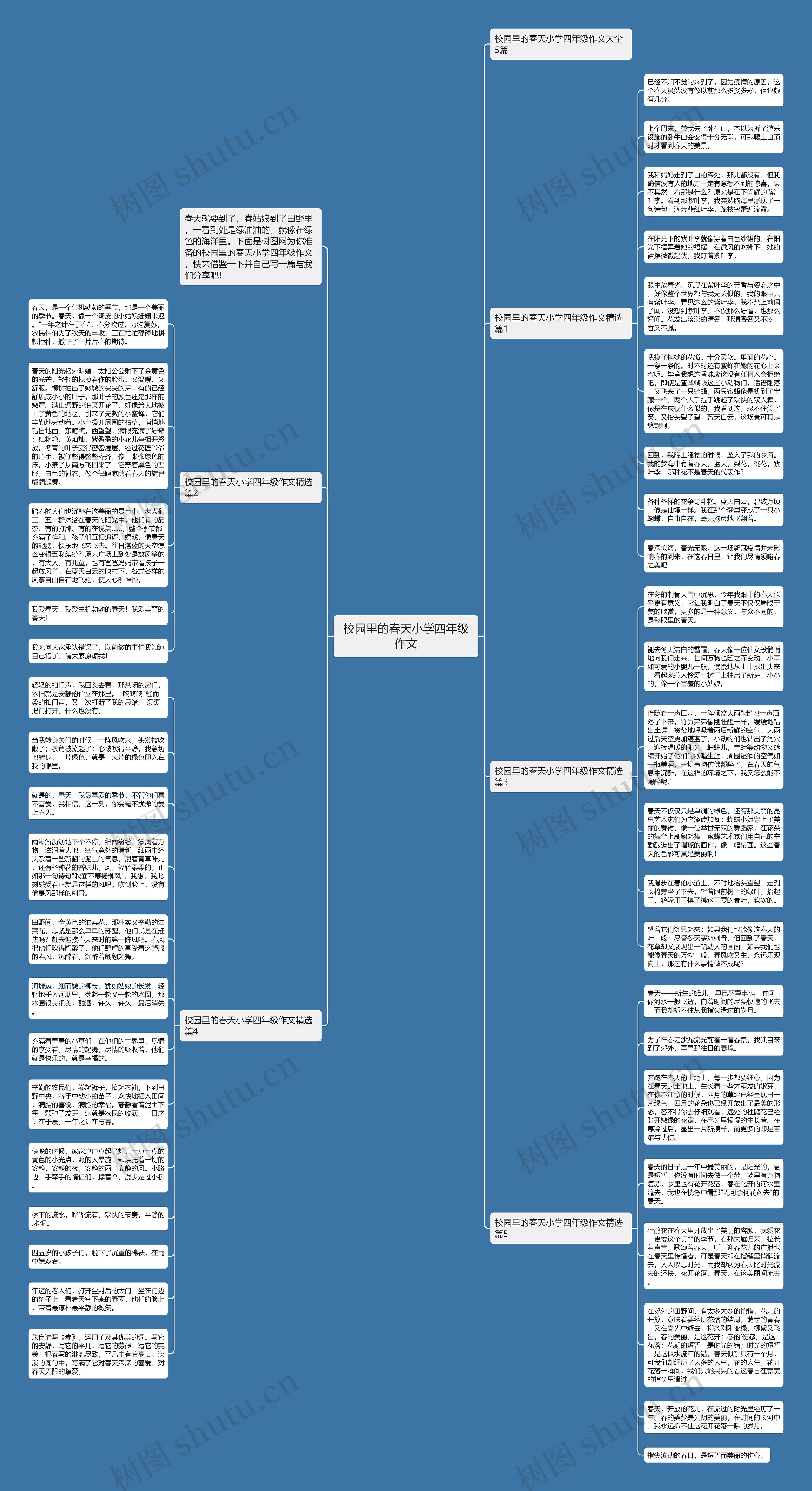 校园里的春天小学四年级作文思维导图