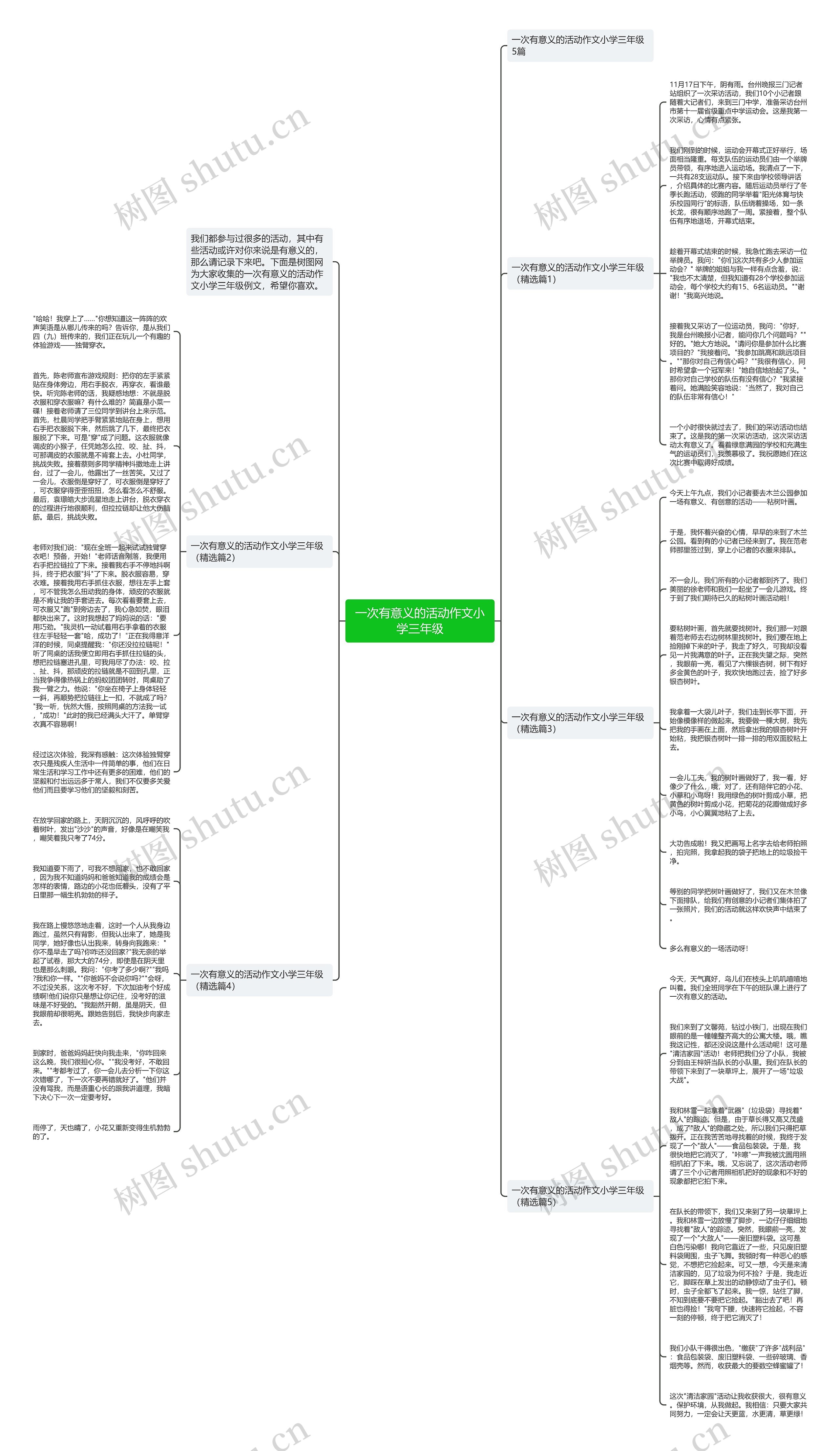 一次有意义的活动作文小学三年级思维导图