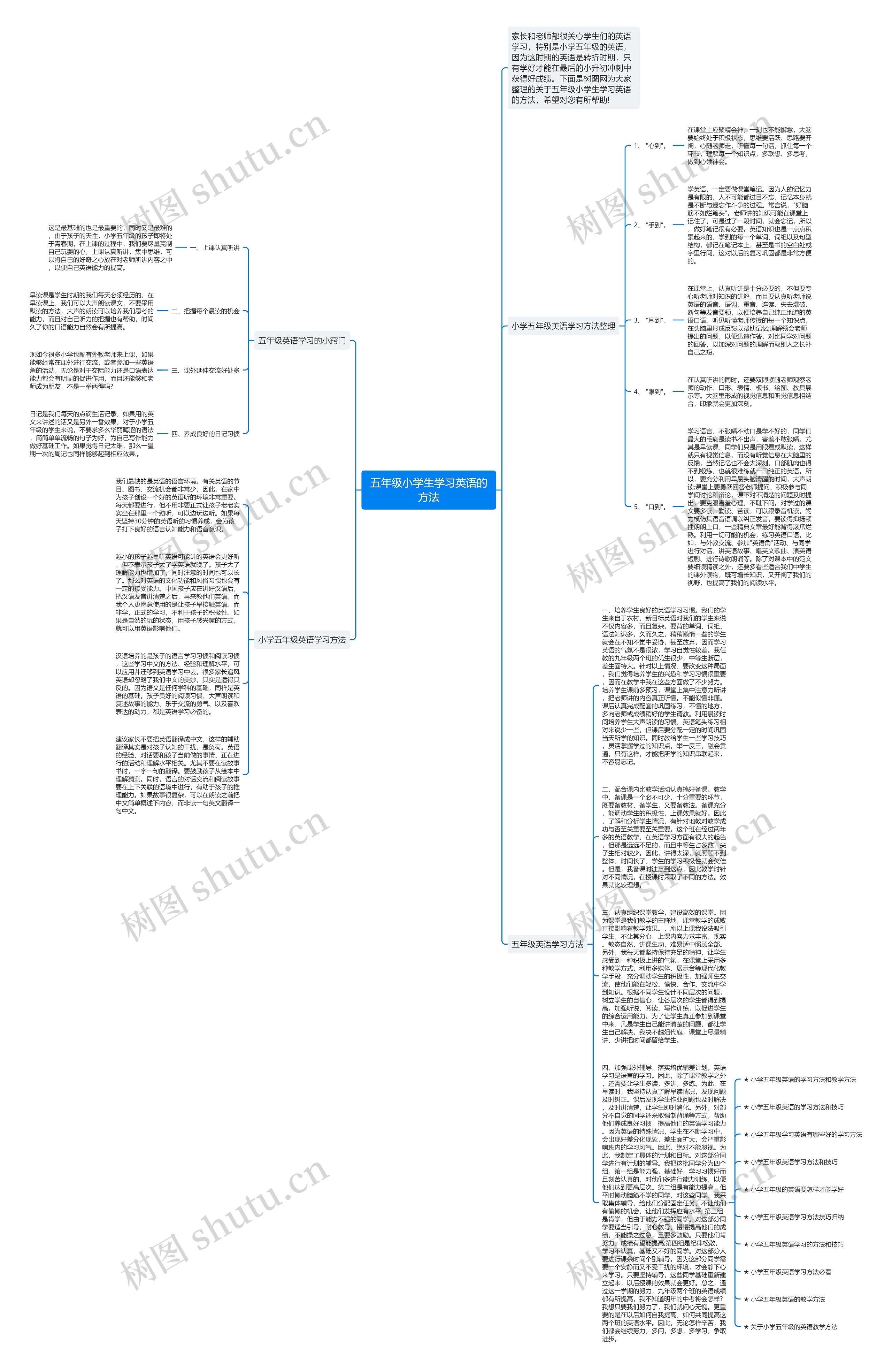 五年级小学生学习英语的方法思维导图