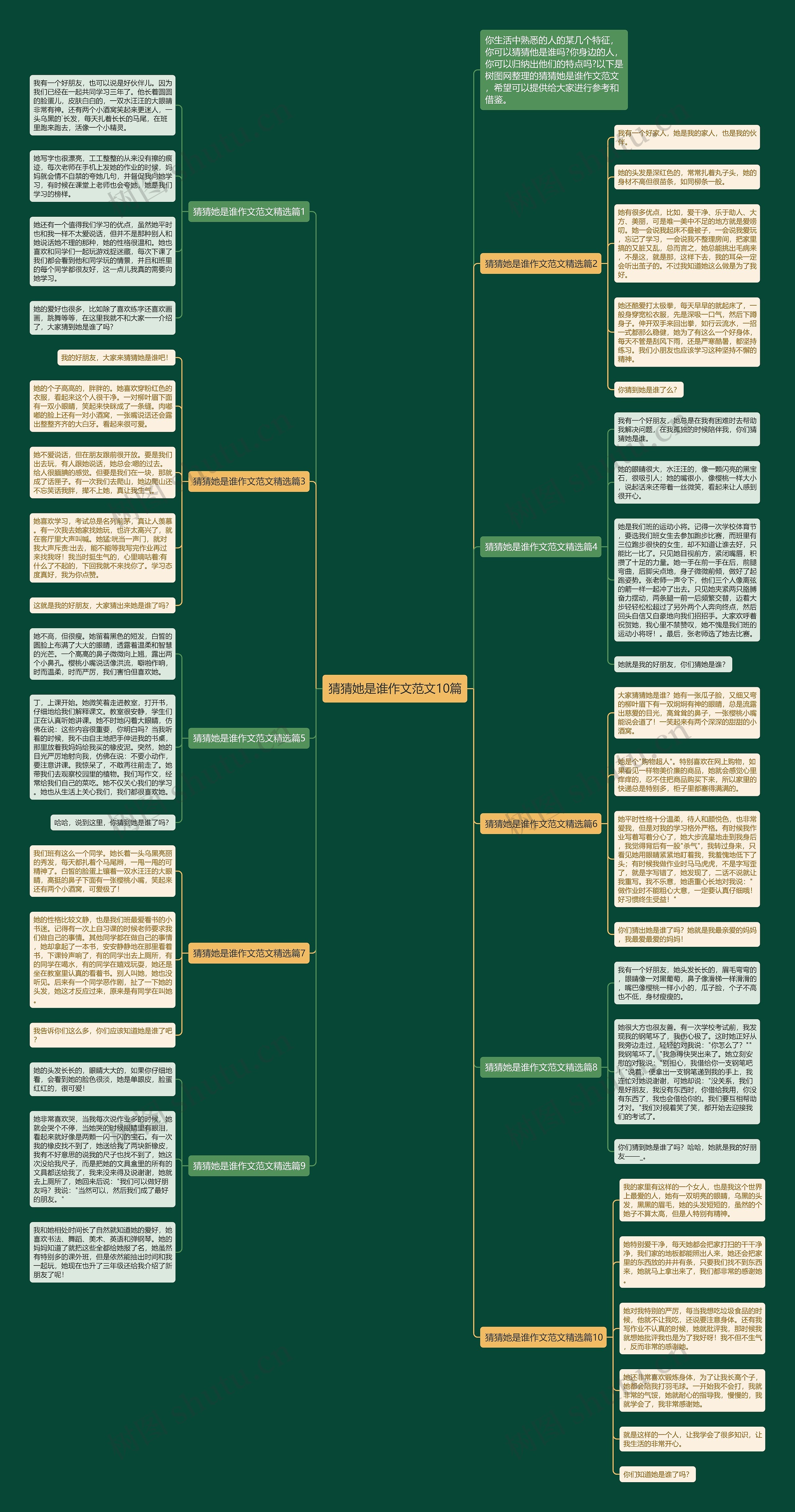 猜猜她是谁作文范文10篇思维导图