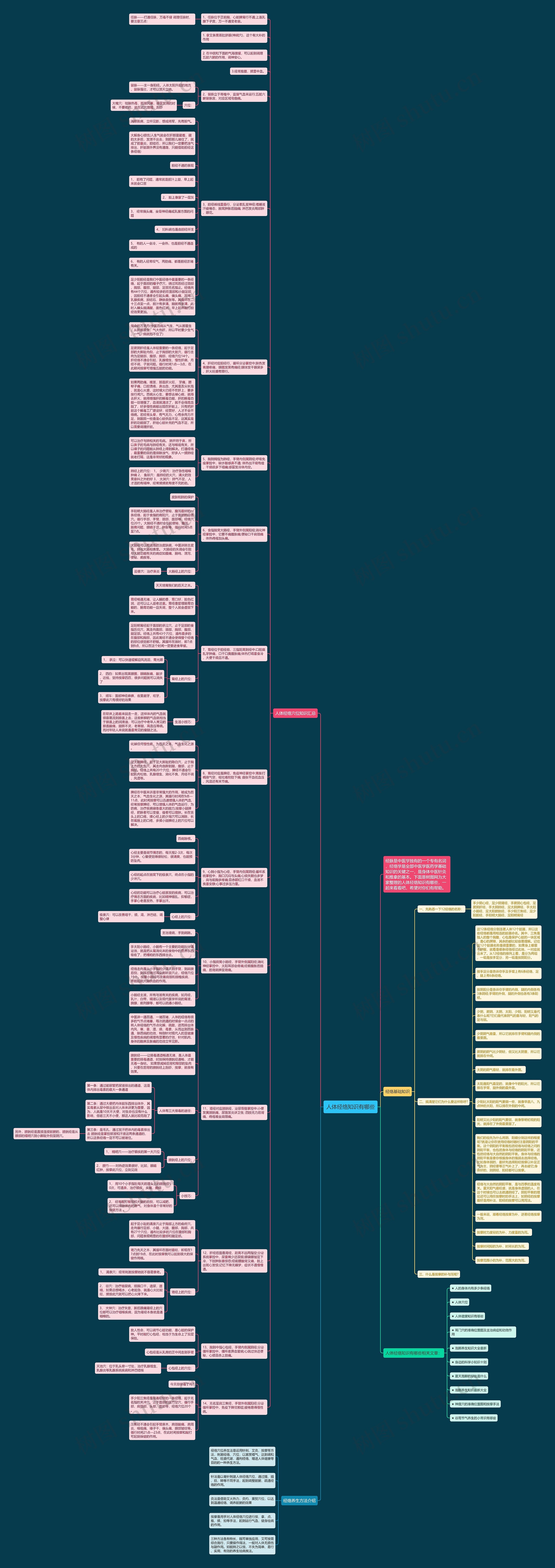 人体经络知识有哪些思维导图