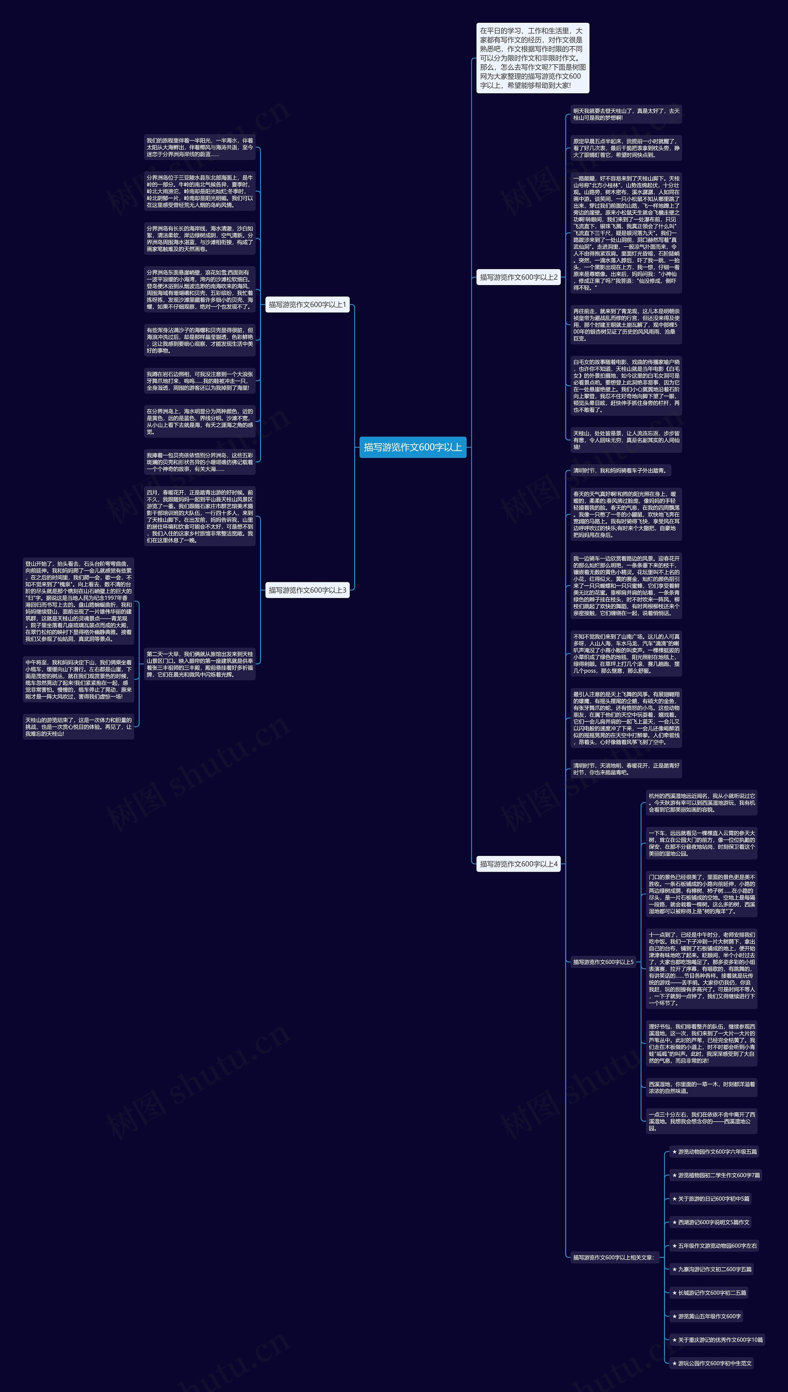 描写游览作文600字以上思维导图
