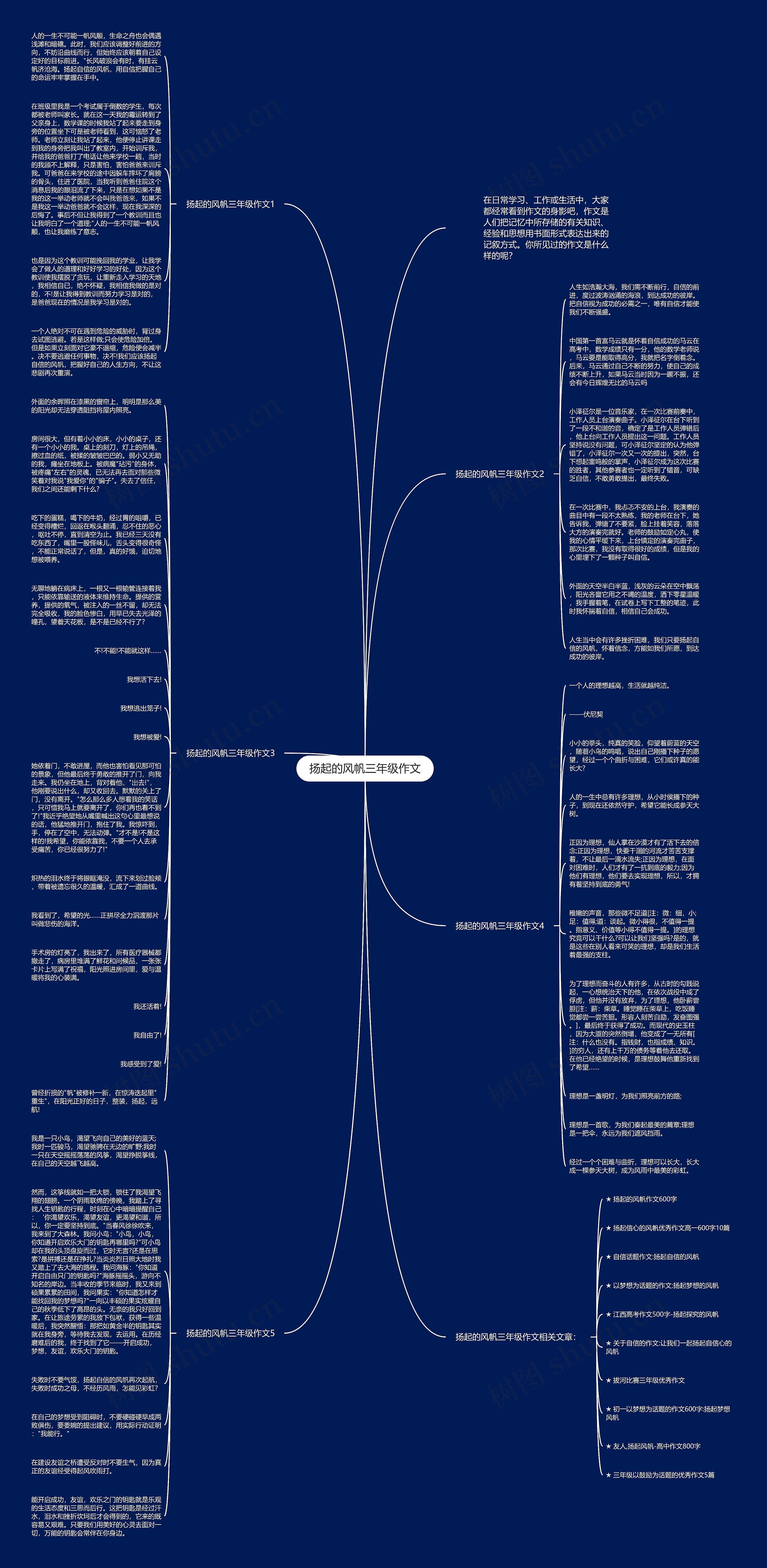 扬起的风帆三年级作文思维导图