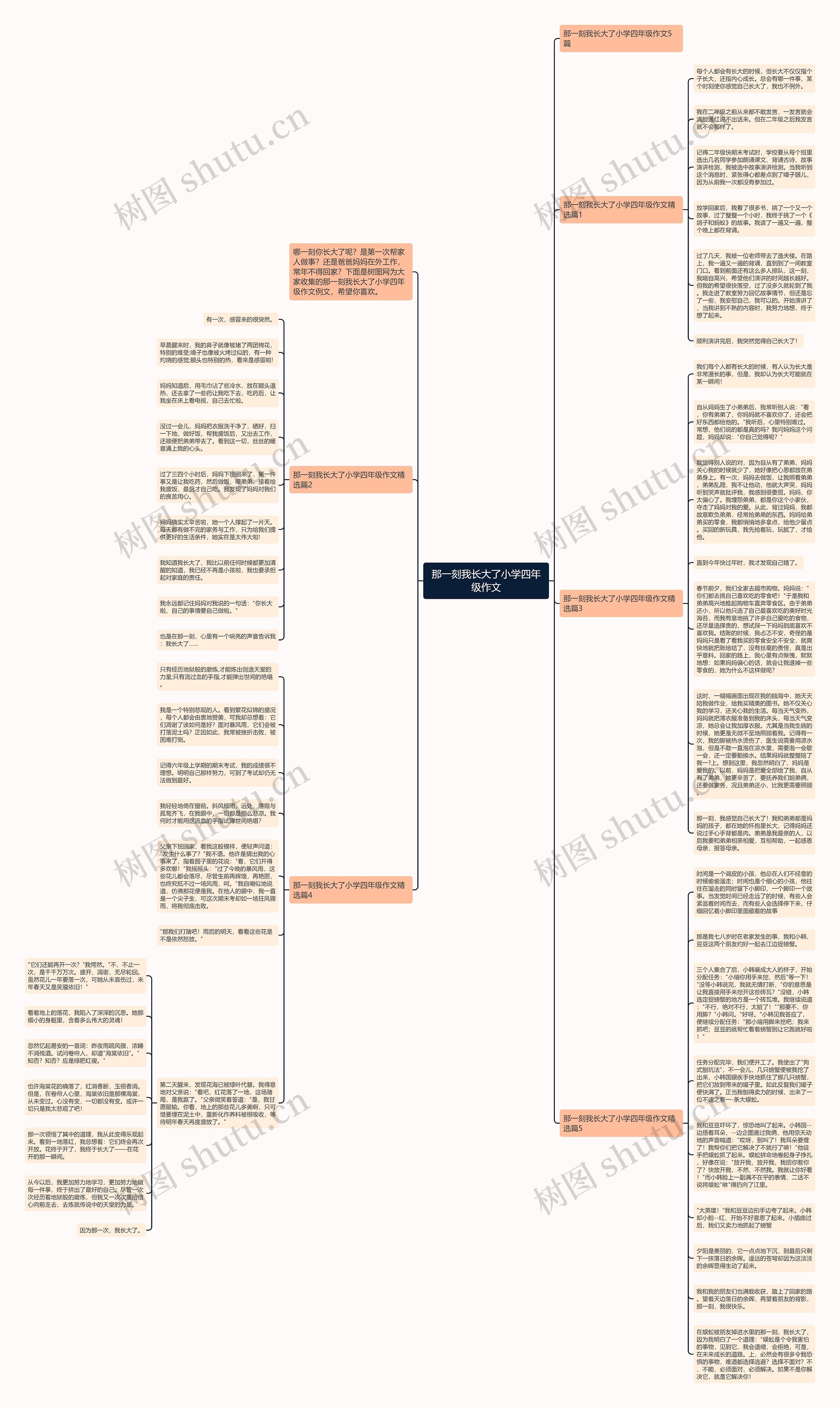 那一刻我长大了小学四年级作文思维导图