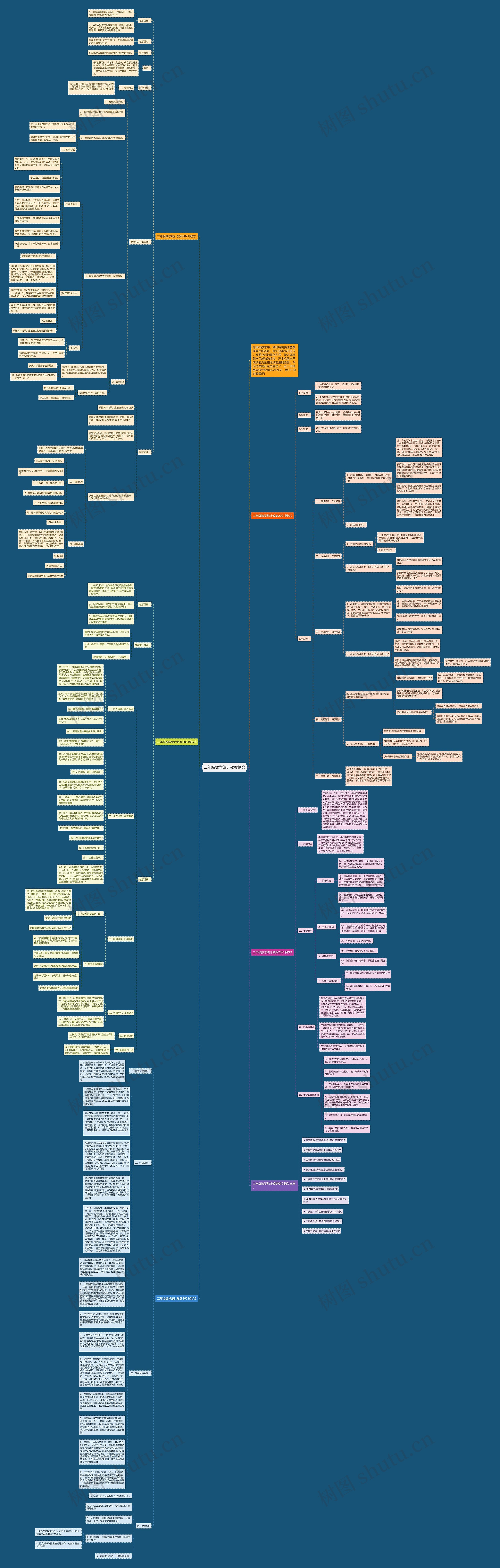 二年级数学统计教案例文思维导图