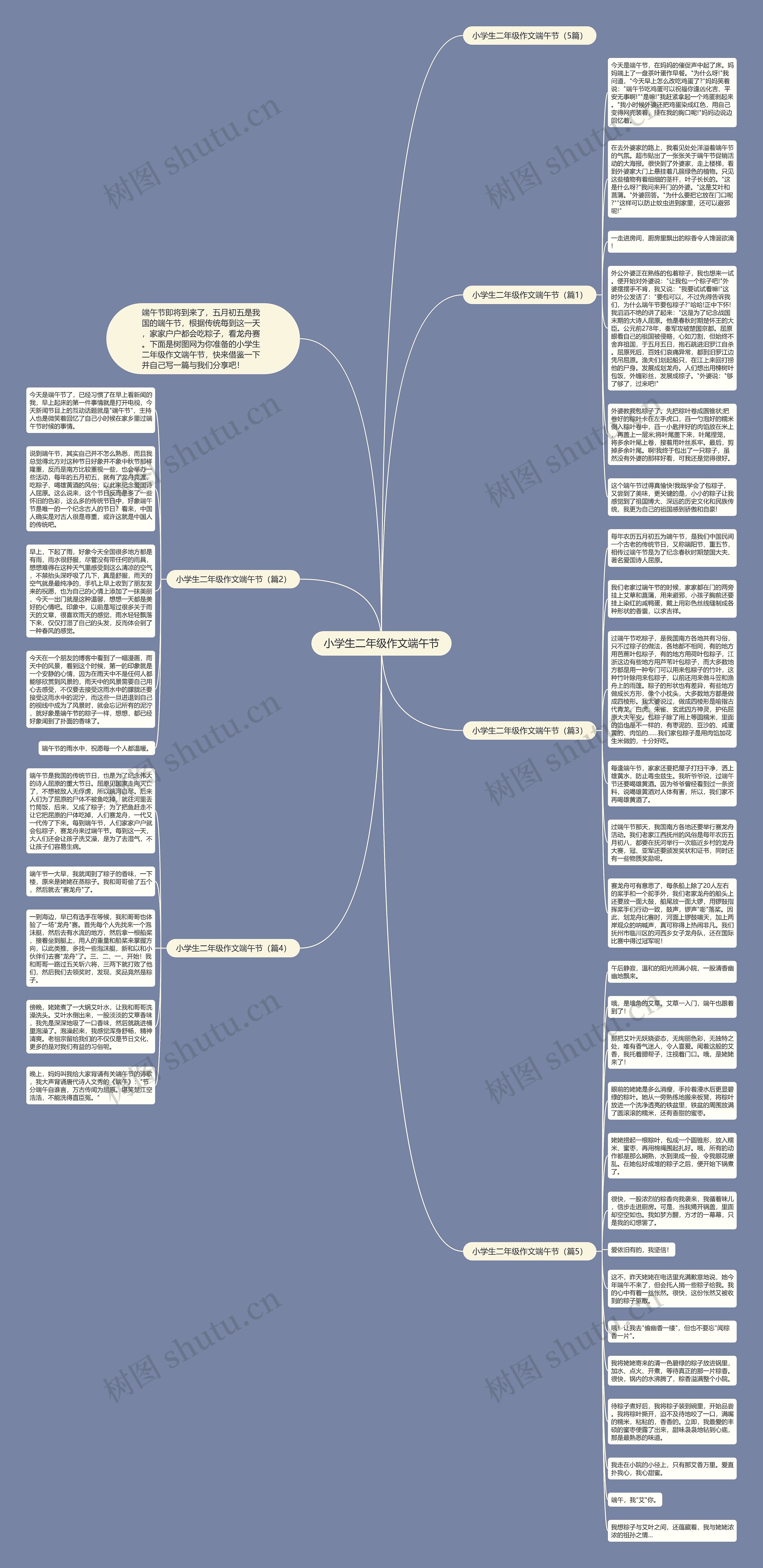 小学生二年级作文端午节思维导图