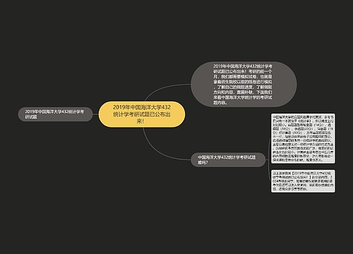 2019年中国海洋大学432统计学考研试题已公布出来！