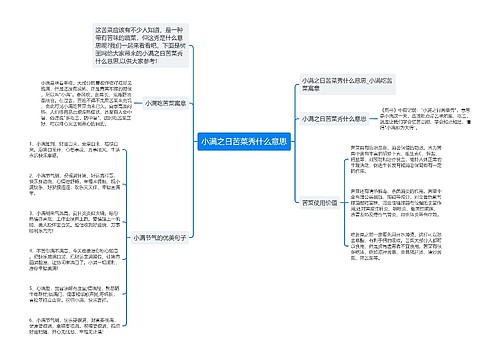 小满之日苦菜秀什么意思