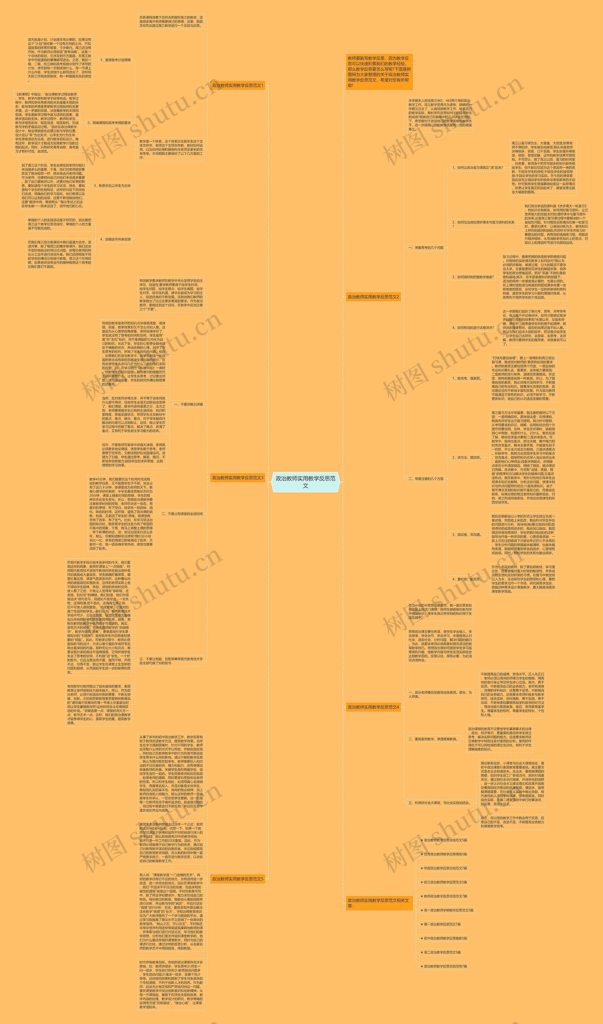 政治教师实用教学反思范文思维导图