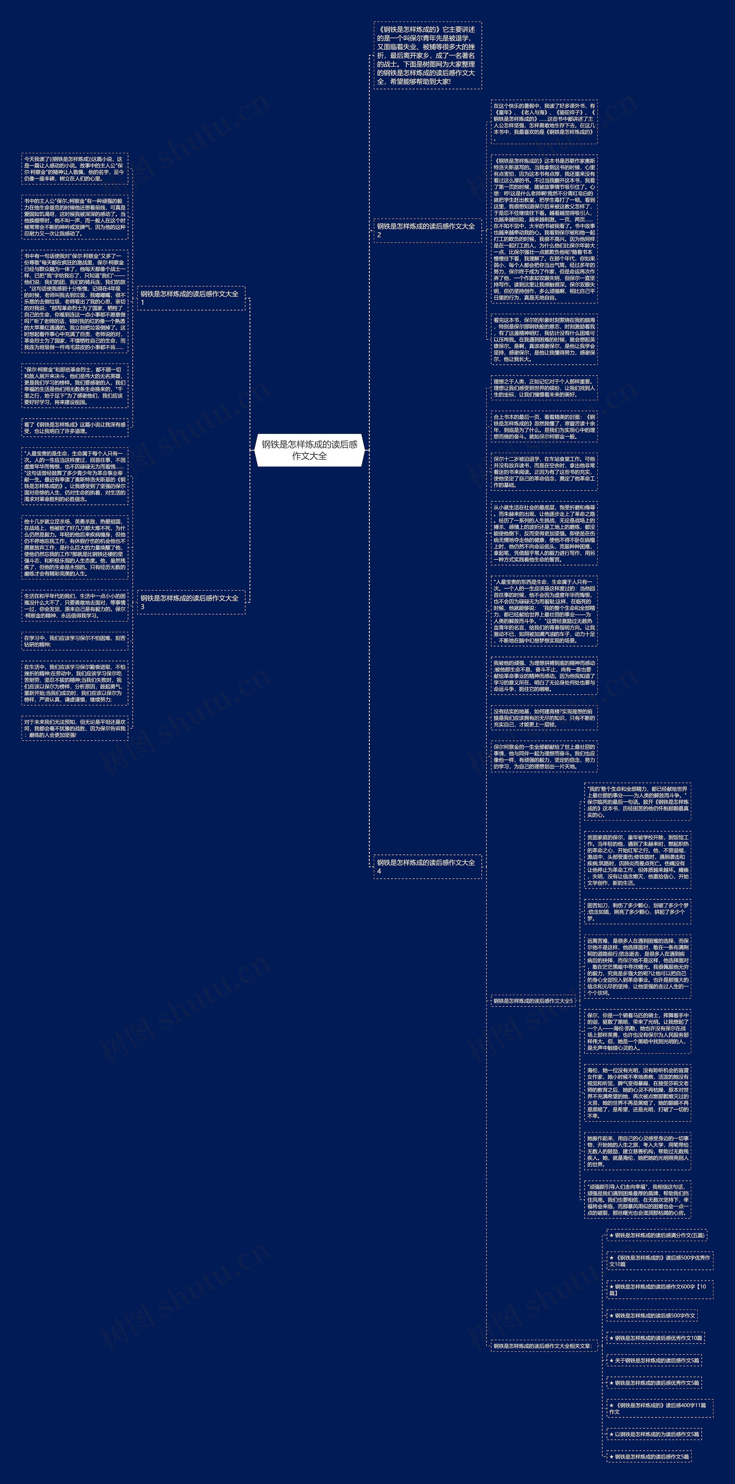 钢铁是怎样炼成的读后感作文大全思维导图