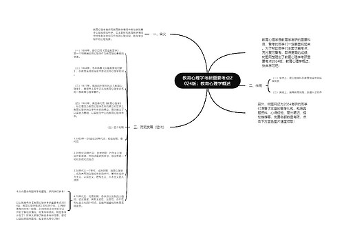 教育心理学考研重要考点2024版：教育心理学概述
