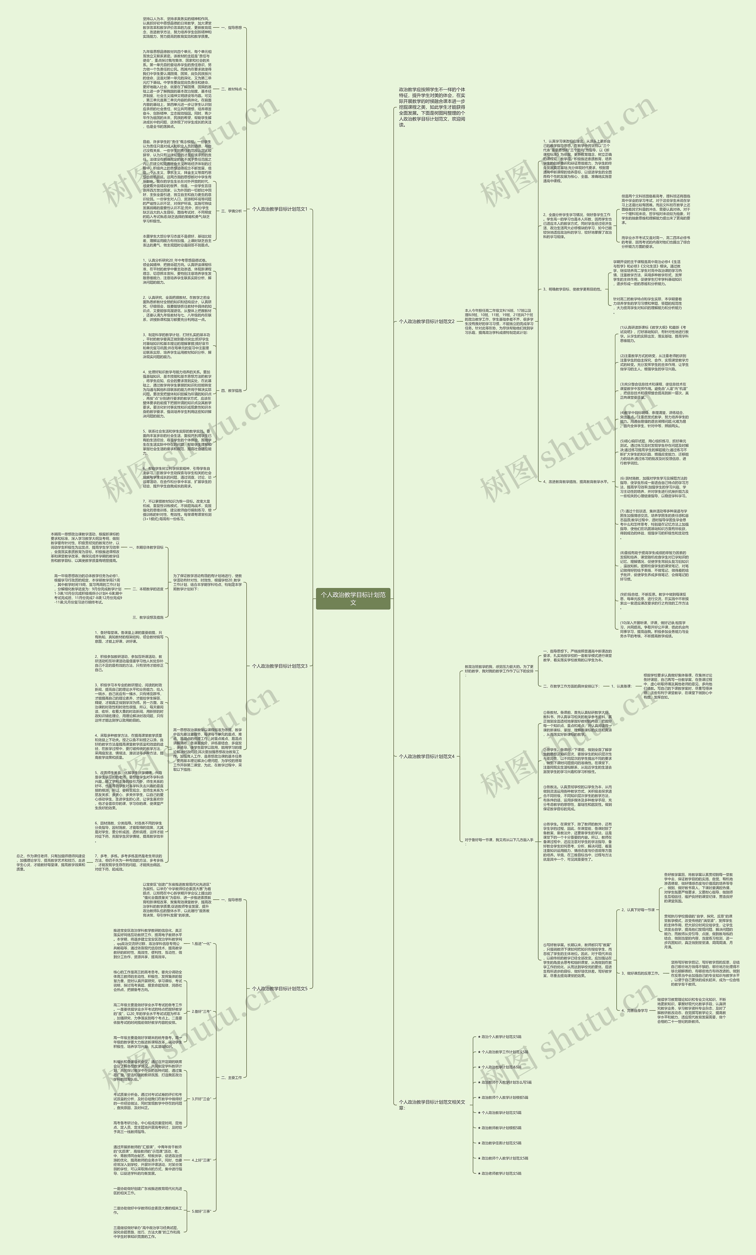 个人政治教学目标计划范文