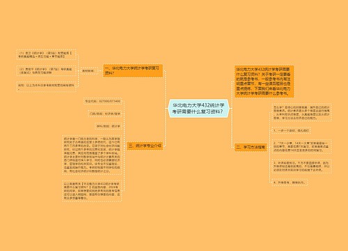 华北电力大学432统计学考研需要什么复习资料？思维导图